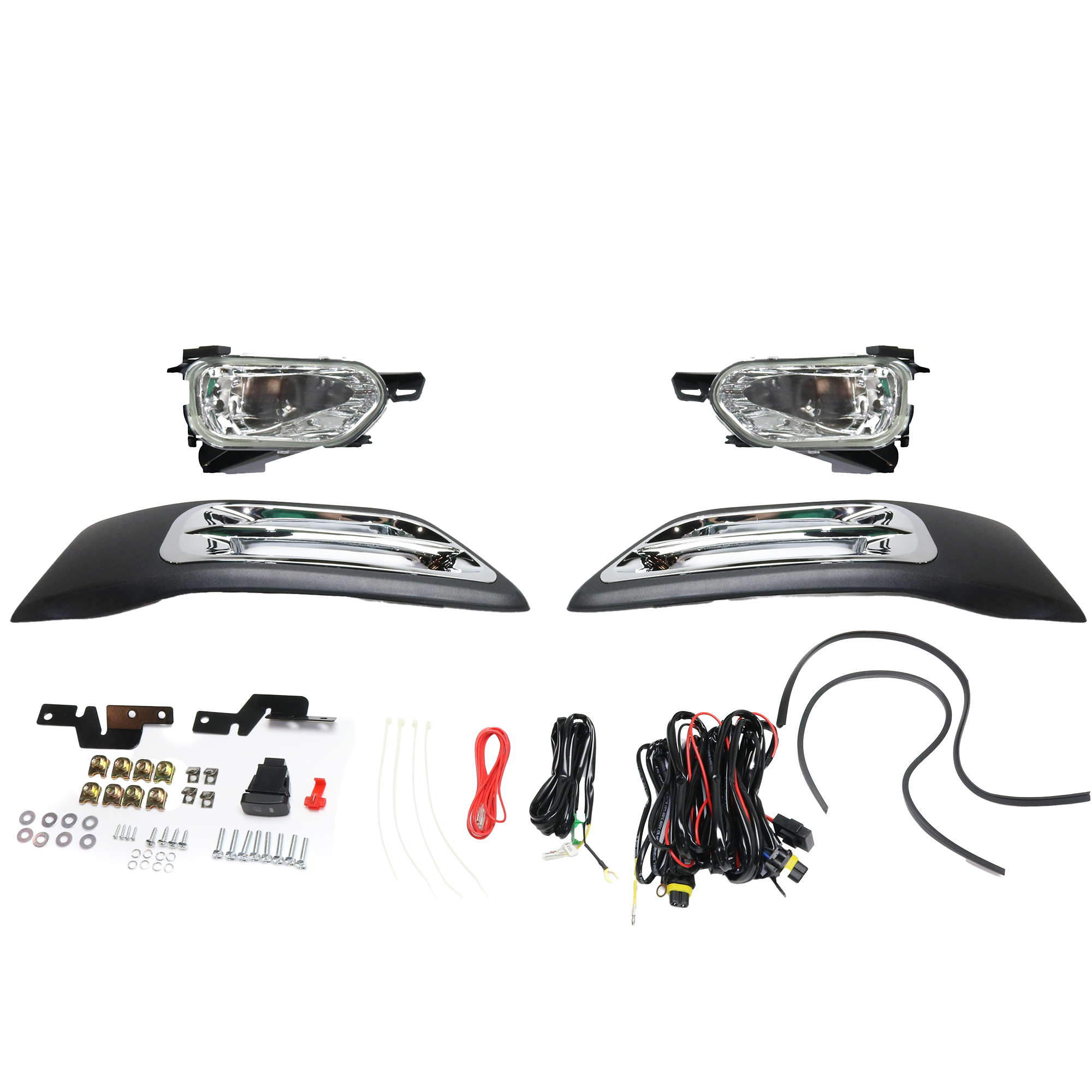 AM CR V 02-04 FRONT FOG LAMP RH AND LH Assembly Halogen Clear Lens SKU STYHD0204FL1 OEM Performance