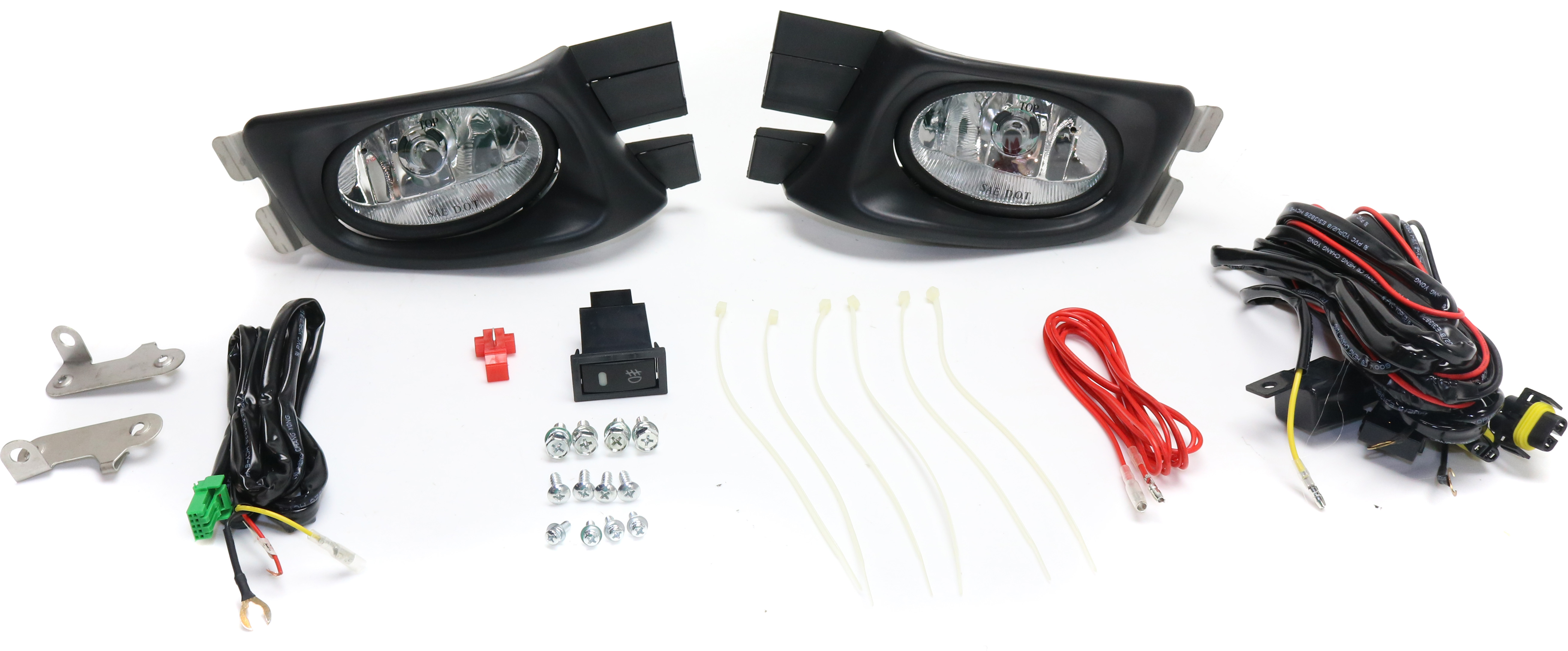 AM ACCORD 03-05 FRONT FOG LAMP RH AND LH Assembly Halogen Clear Lens Sedan SKU STYHD0305FL3 OEM Performance