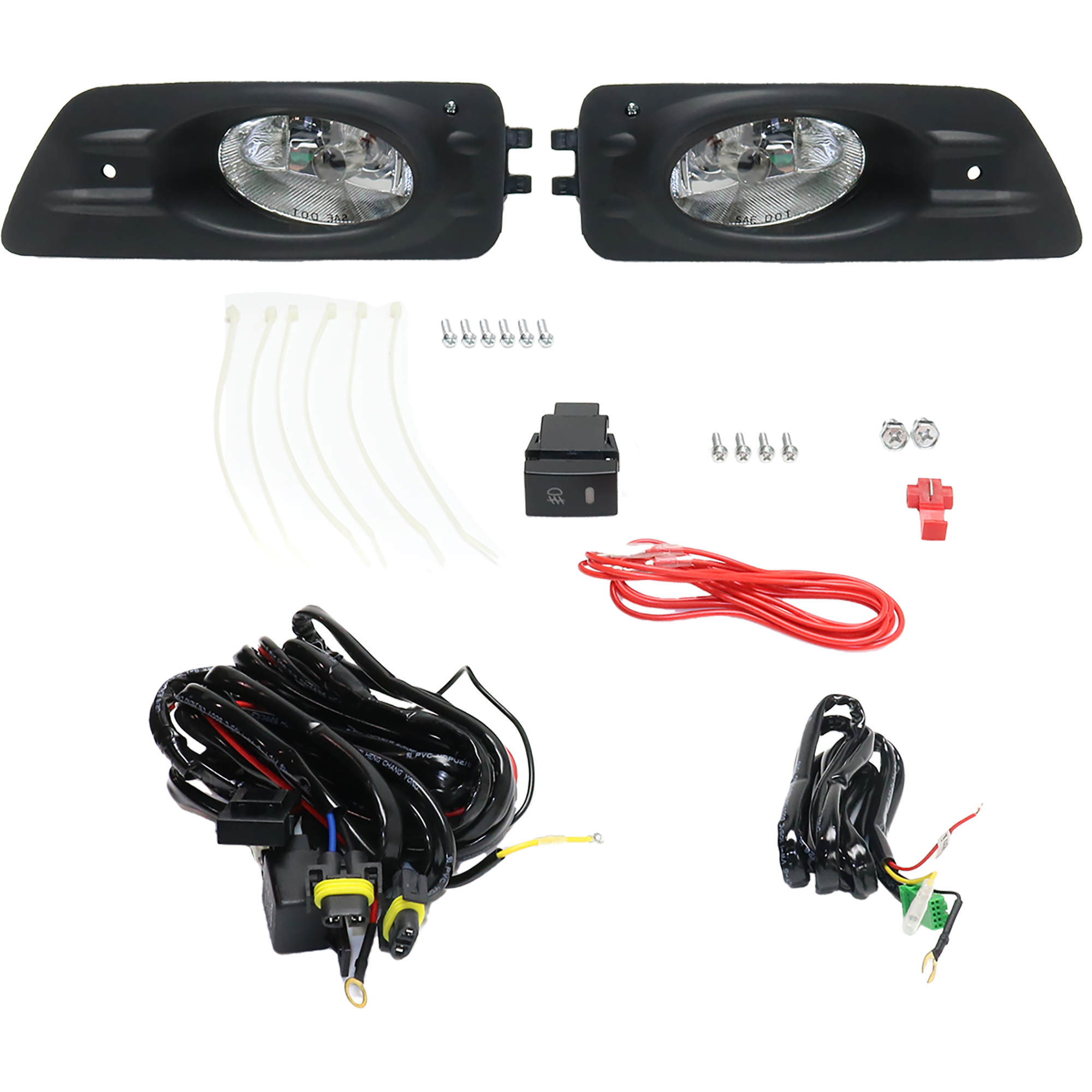 AM ACCORD 06-07 FRONT FOG LAMP RH AND LH Assembly Halogen Clear Lens Coupe SKU STYHD0607FL2 OEM Performance
