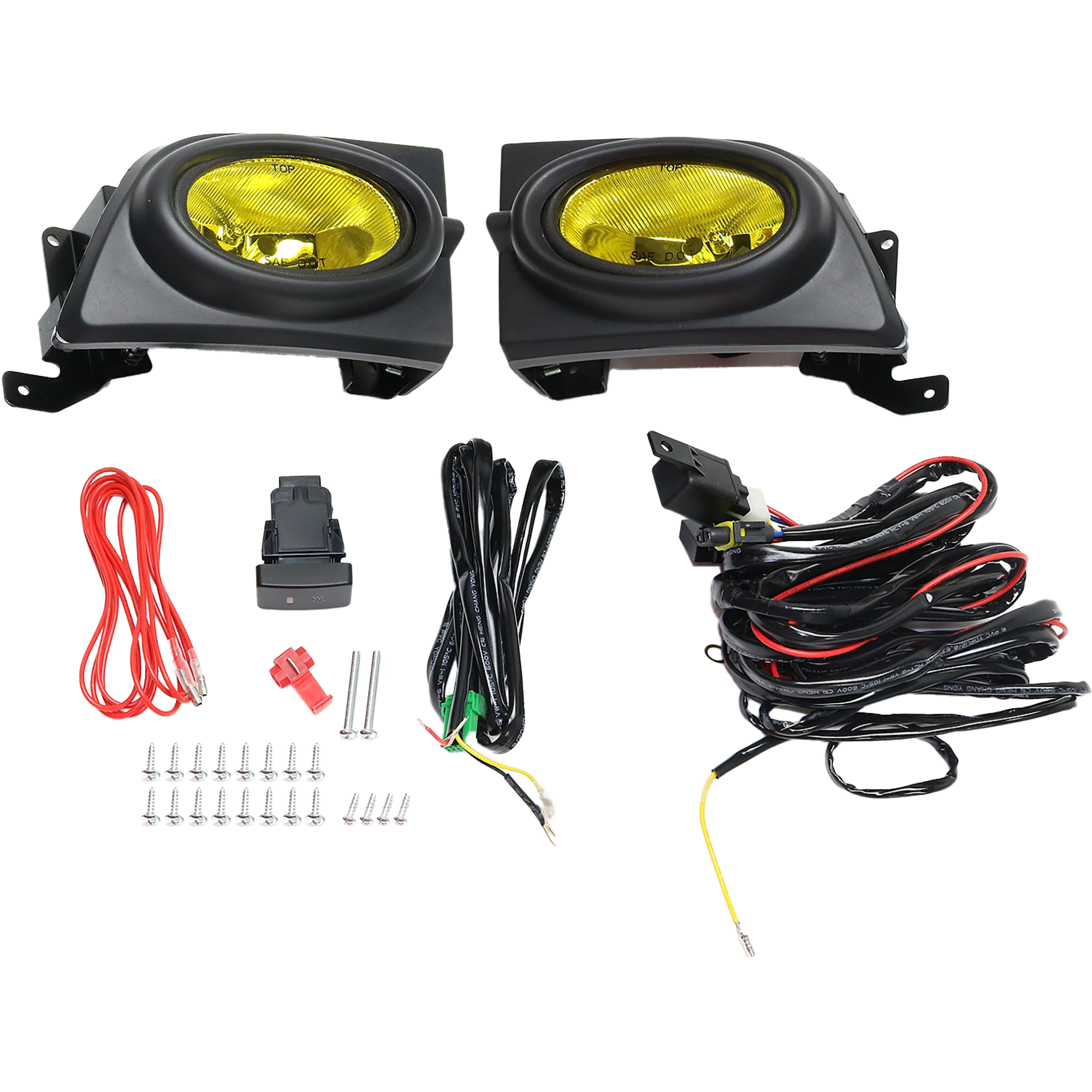 AM CIVIC 06-08 FRONT FOG LAMP RH AND LH Assembly Halogen Yellow Lens Sedan SKU STYHD0608FL4 OEM Performance