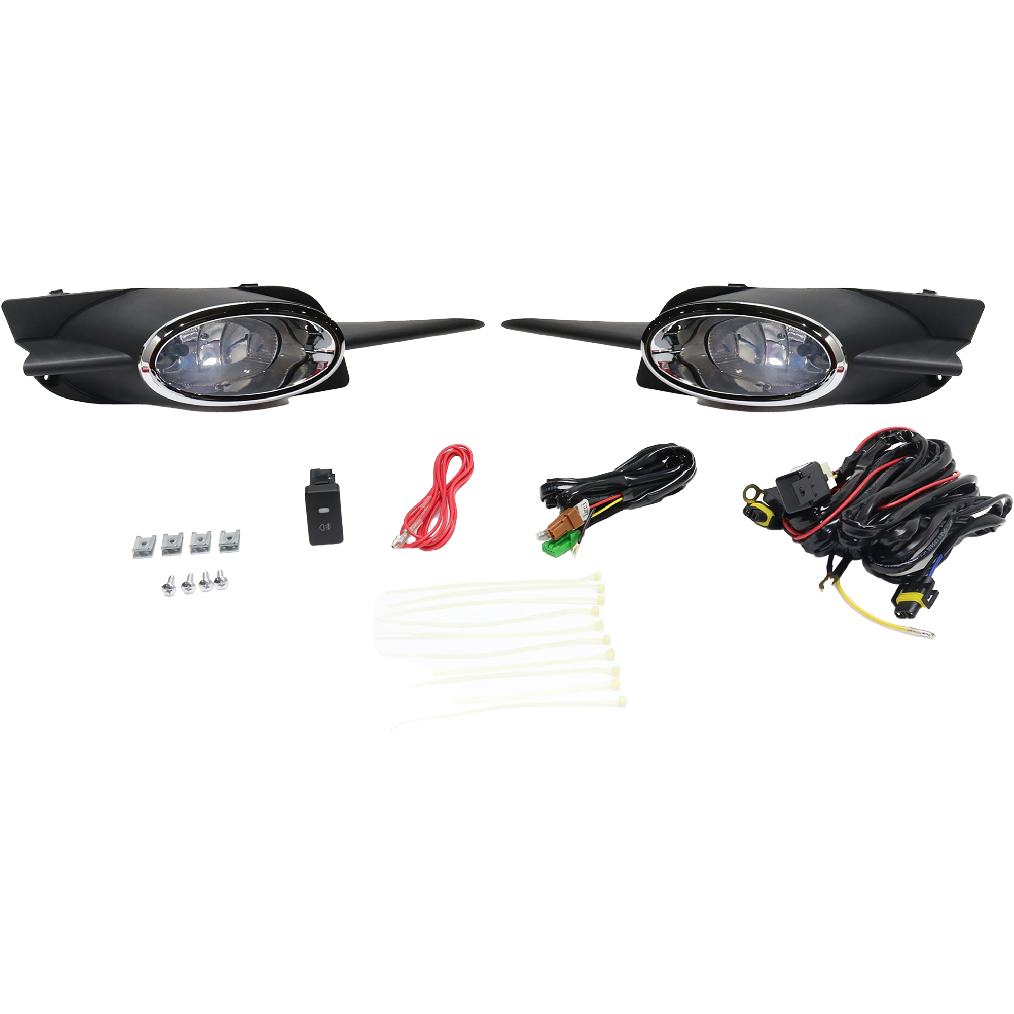 AM CIVIC 09-11 FRONT FOG LAMP RH and LH Assembly Halogen Clear Lens Coupe SKU STYHD0911FL1 OEM Performance