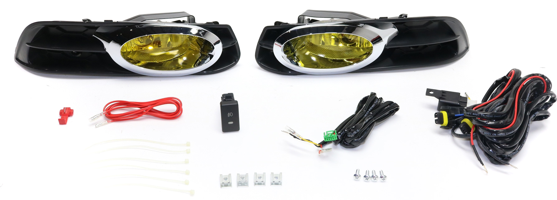 AM CIVIC 12-13 FRONT FOG LAMP RH AND LH Assembly Halogen Yellow Lens Coupe SKU STYHD1213FL2 OEM Performance