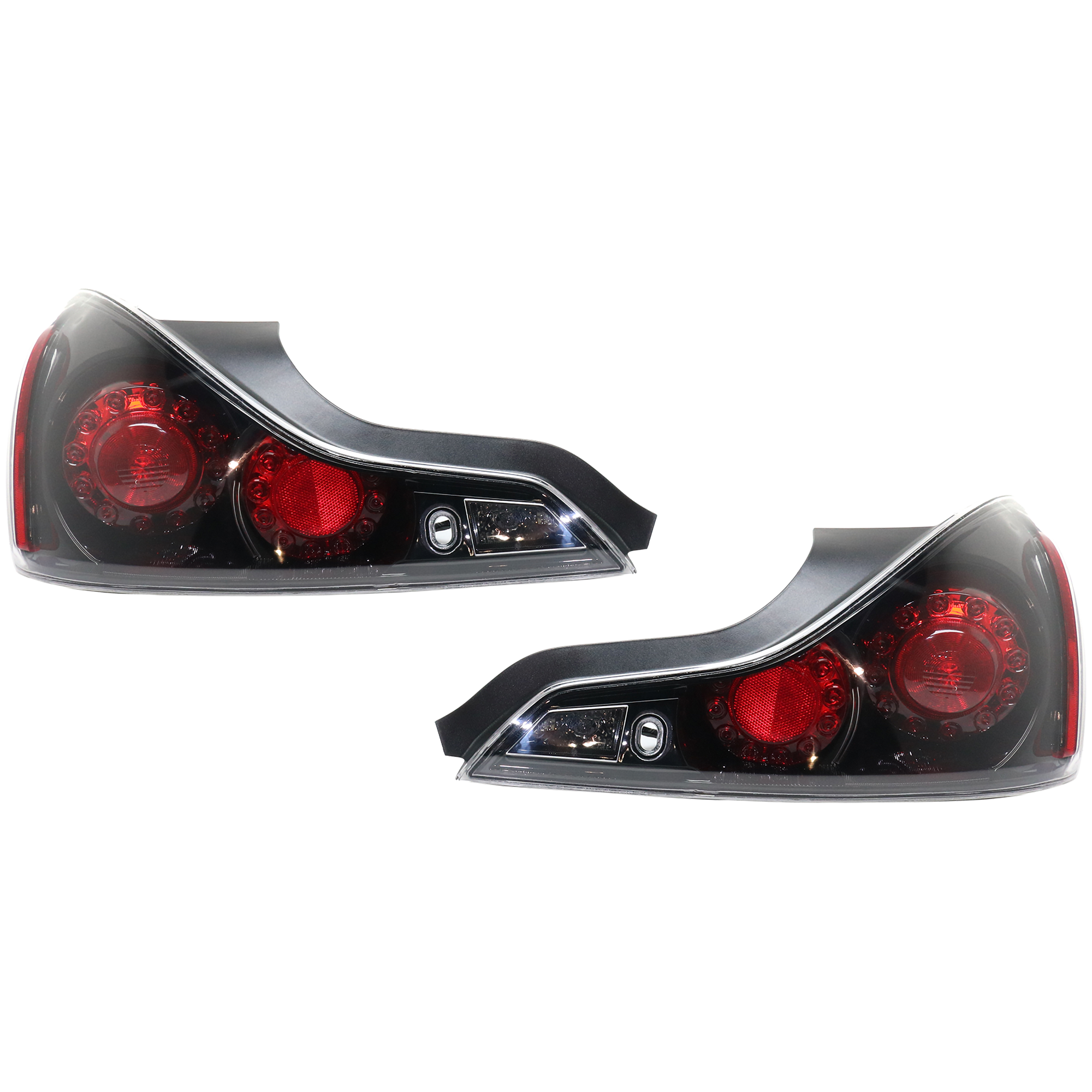 AM G37-08-13 Q60-14-15 CLEAR TAIL LAMP RH AND LH Assembly Halogen Black Interior Clear Lens Coupe SKU STYIF0815CTL2 Partslink IN2811108 OEM Performance
