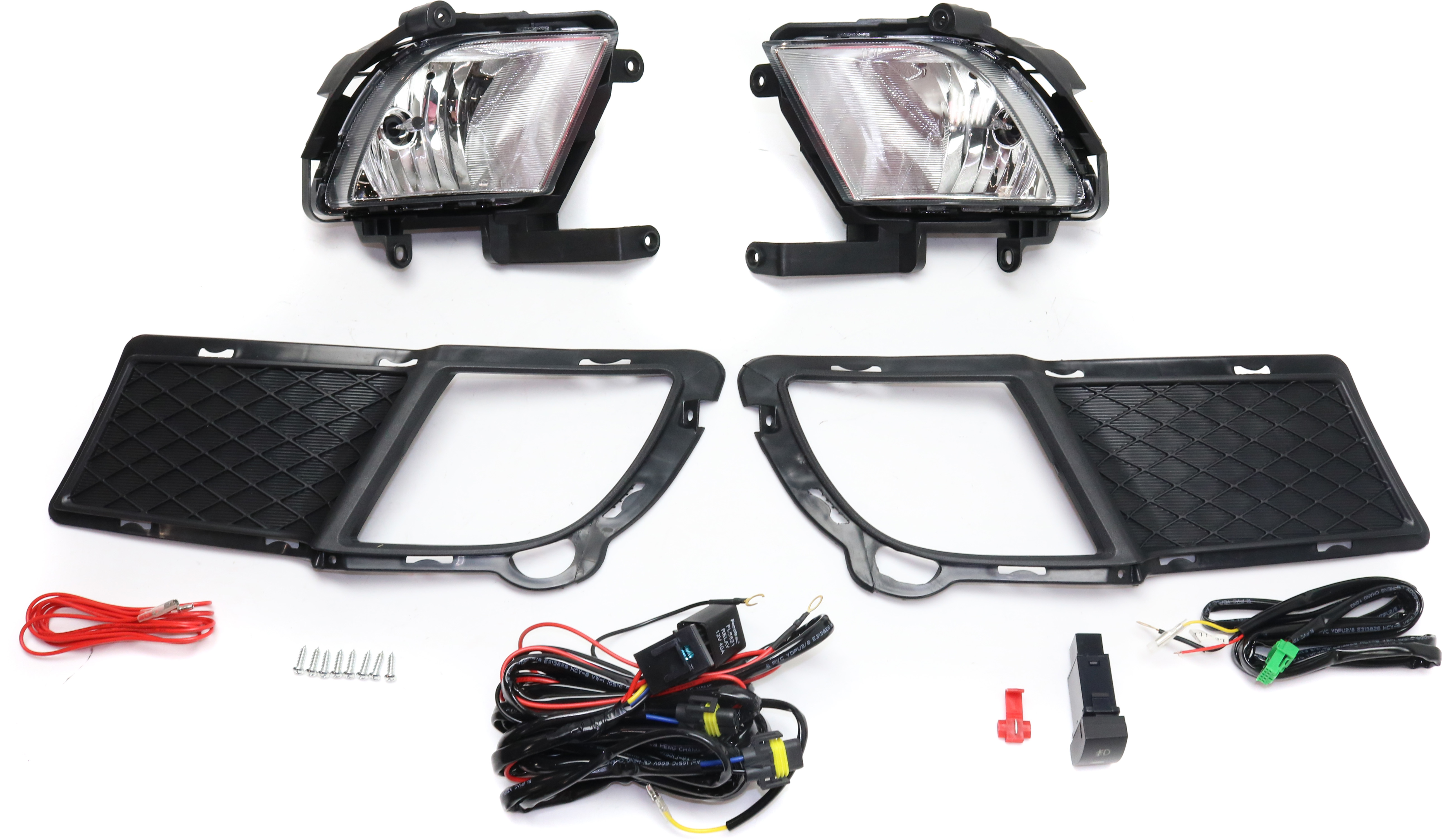 AM FORTE 10-12 FRONT FOG LAMP RH and LH Assembly Halogen Clear Lens SKU STYKI1012FL1 OEM Performance