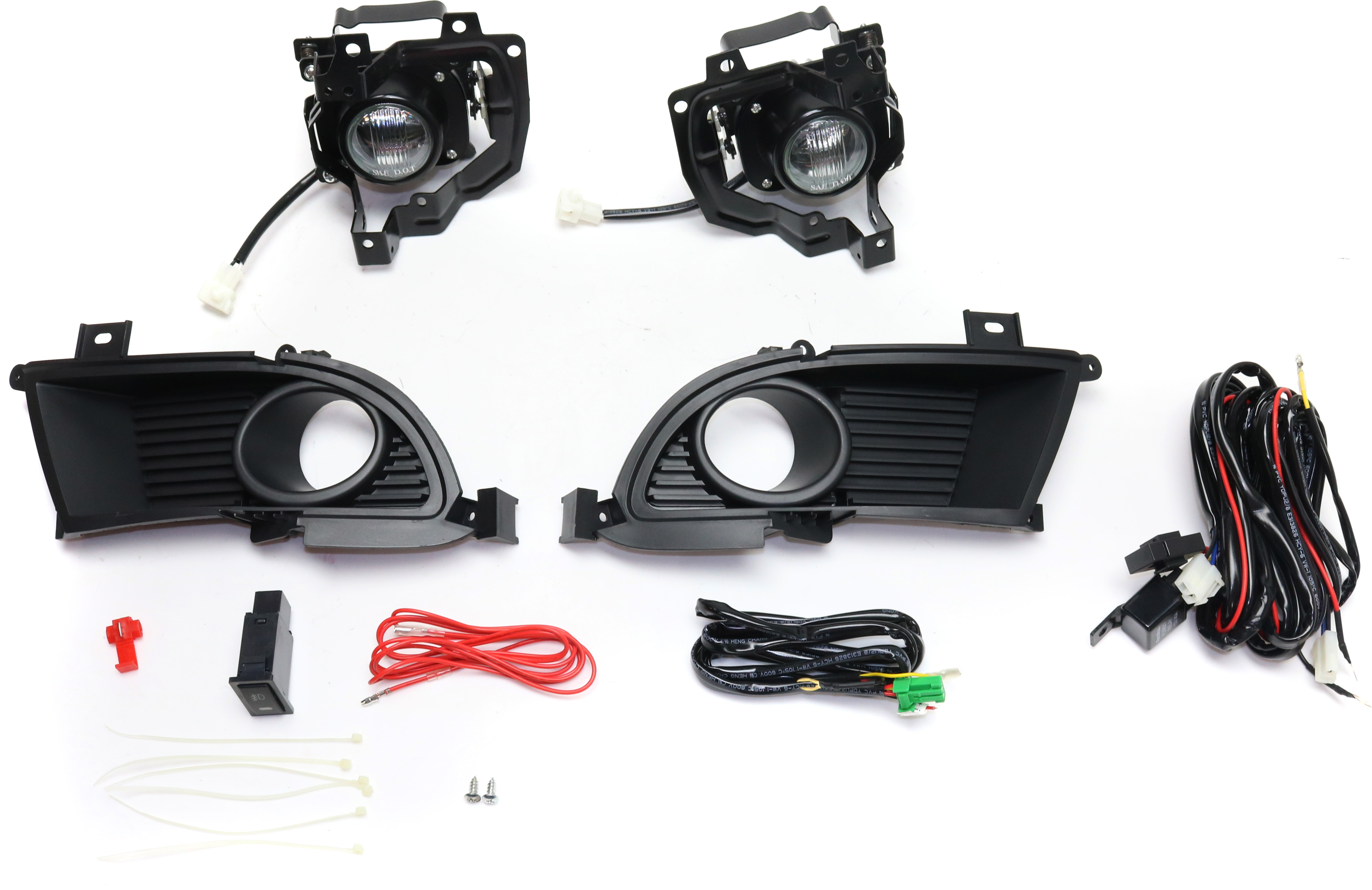 AM LANCER 04-05 FRONT FOG LAMP RH and LH Assembly Halogen Clear Lens SKU STYMB0405FL1 OEM Performance