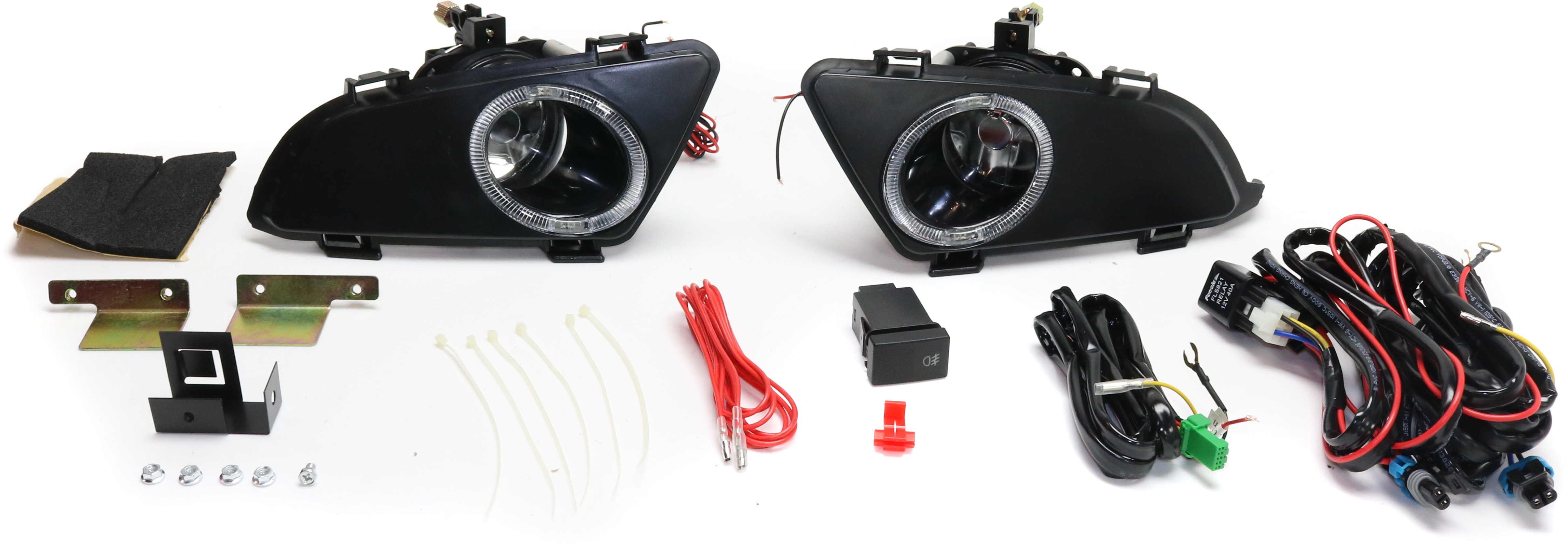 AM MAZDA 6-03-05 FRONT FOG LAMP RH and LH Assembly Halogen Clear Lens Sedan i Model SKU STYMZ0305FL1 OEM Performance