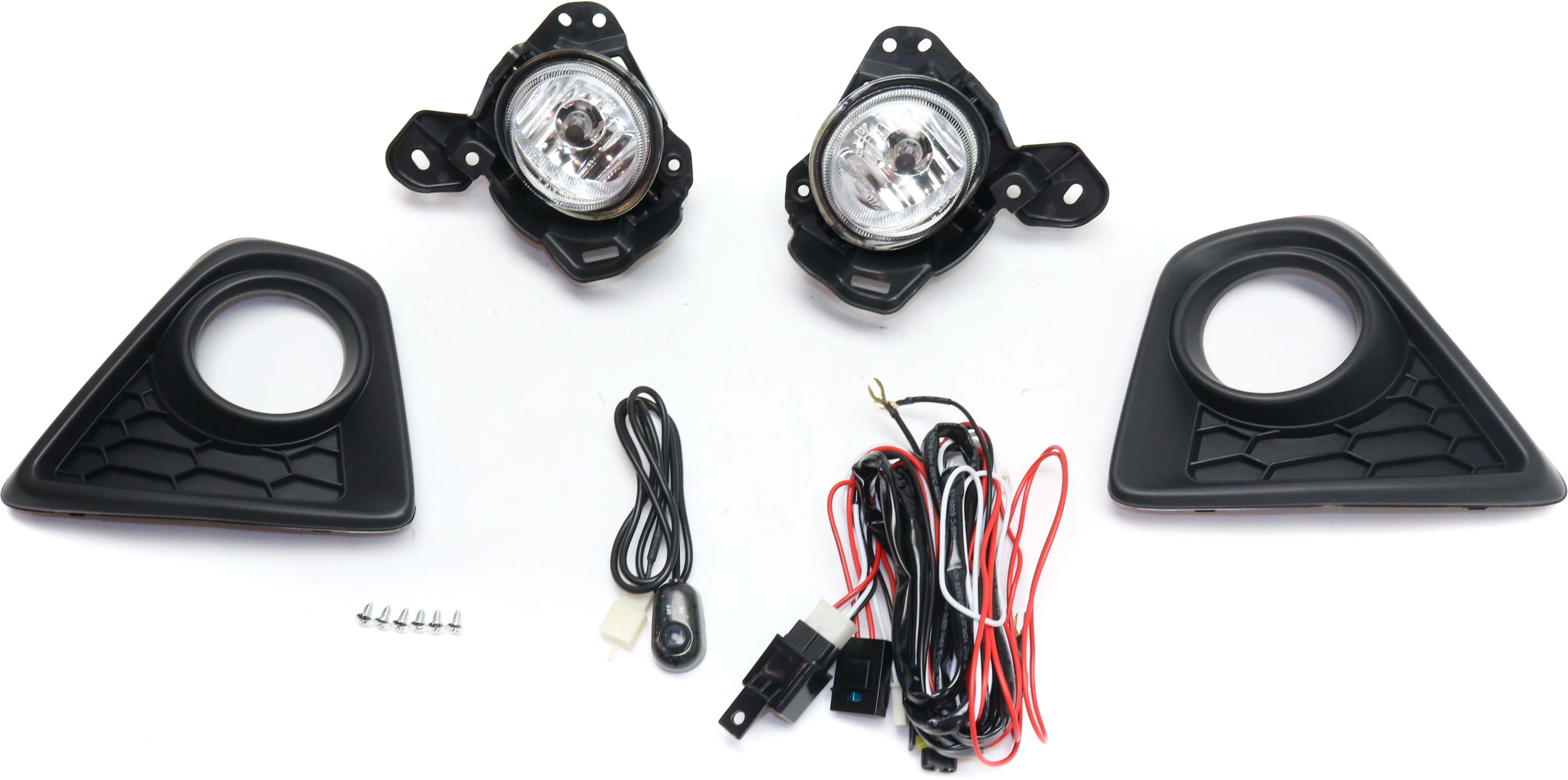 AM CX 5-13-15 FRONT FOG LAMP RH AND LH Assembly Halogen Clear Lens SKU STYMZ1315FL2 OEM Performance
