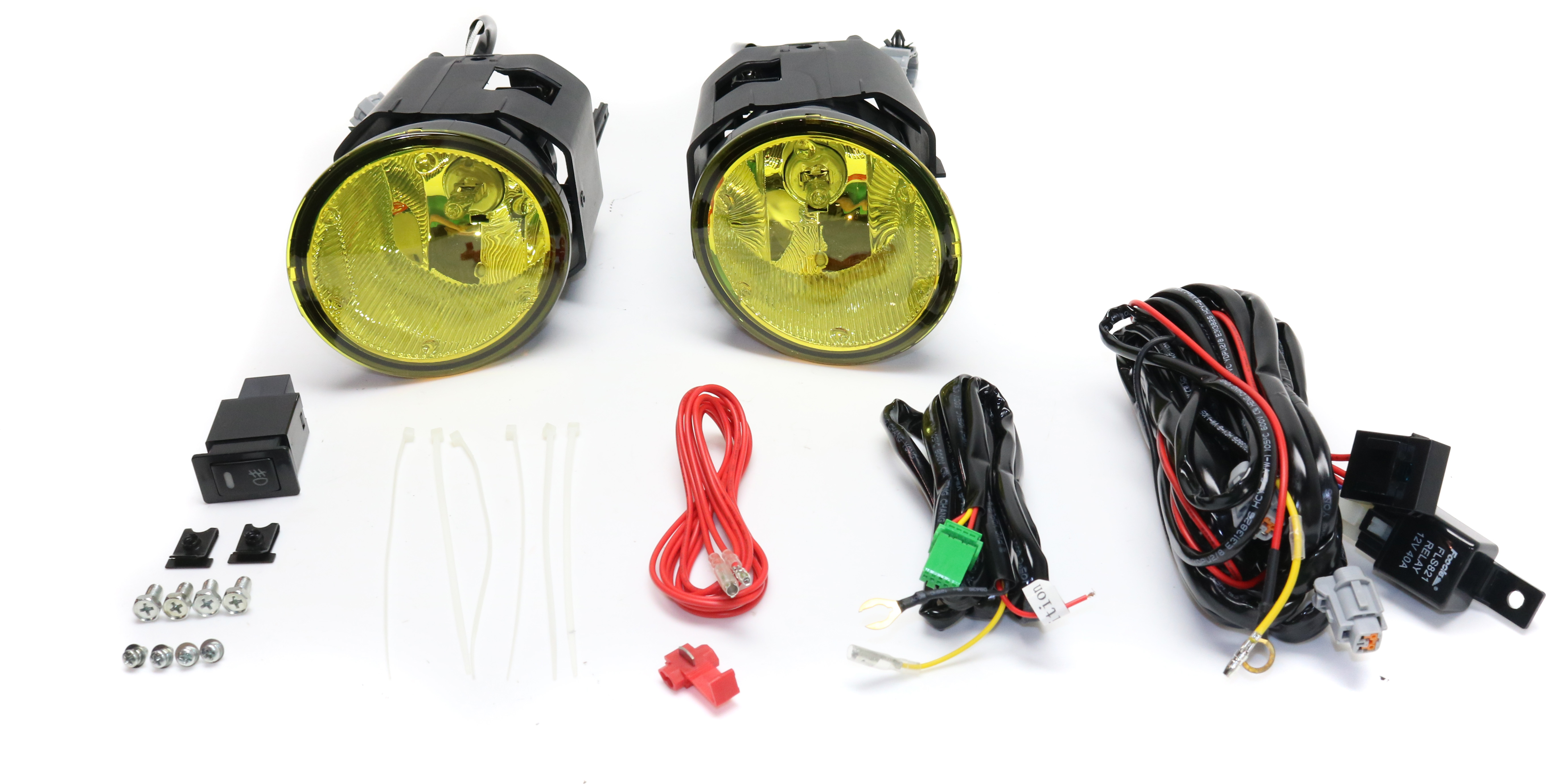 AM FRONTIER 01-04 SENTRA 00-03 FRONT FOG LAMP RH and LH Assembly Halogen Yellow Lens SKU STYNS0004FL1 OEM Performance