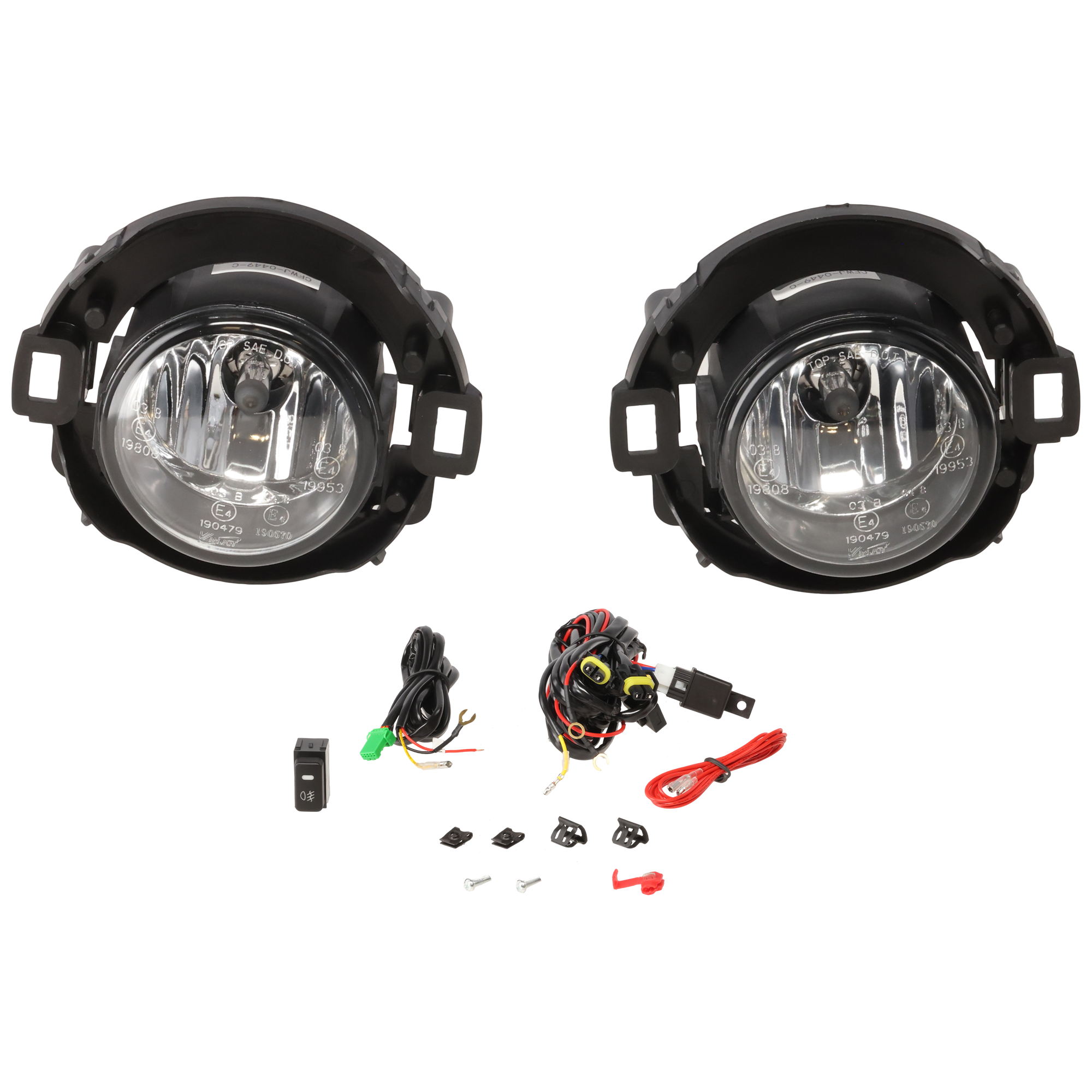 AM FRONTIER 10-17 XTERRA 05-14 FRONT FOG LAMP RH AND LH Assy Halogen Clear Lens Frontier 1 Piece Type Bumper SKU STYNS0515FL2 OEM Performance