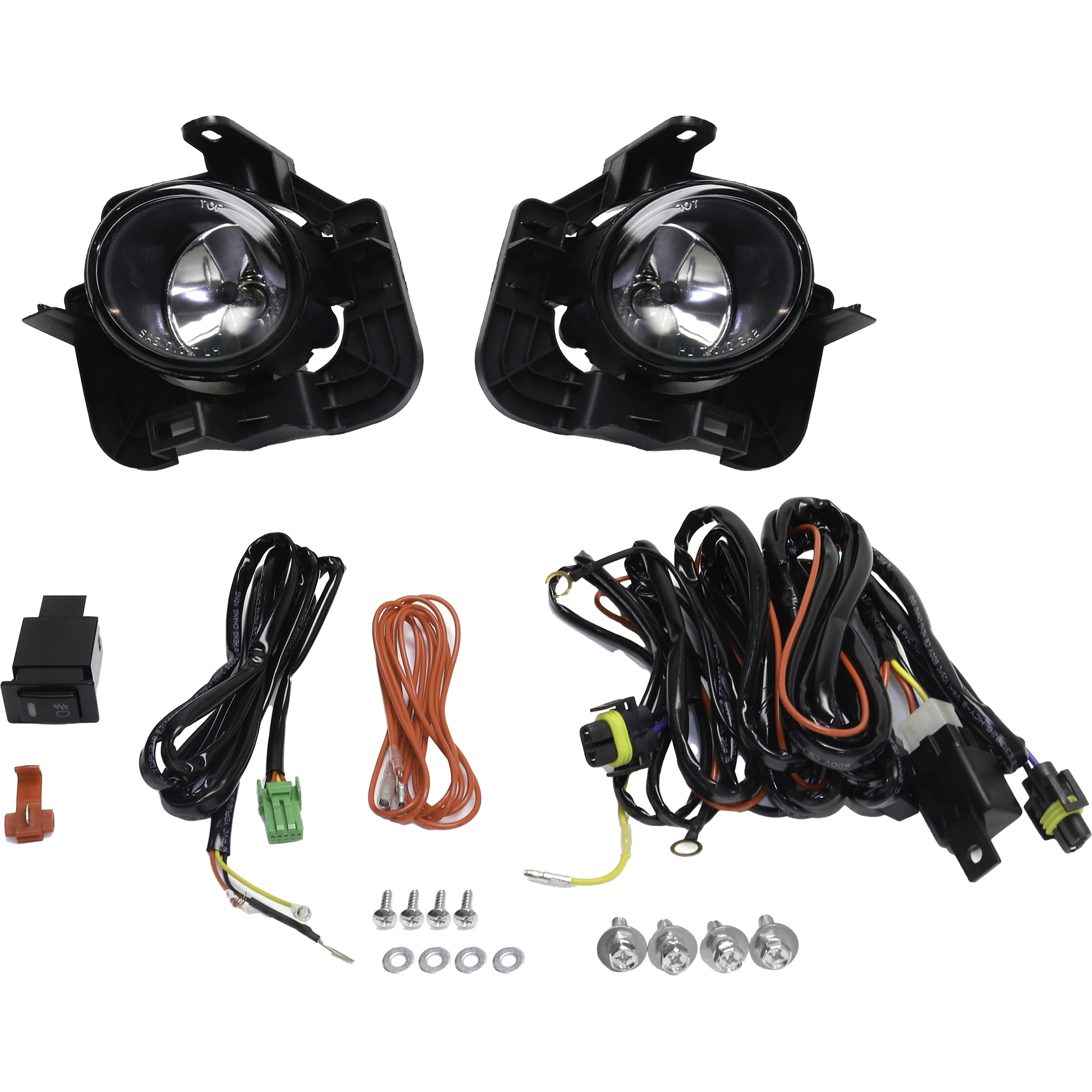 AM ALTIMA 07-11 FRONT FOG LAMP RH and LH Assembly Halogen Clear Lens Sedan Except Base S SL SR 10-11 SKU STYNS0711FL1 OEM Performance