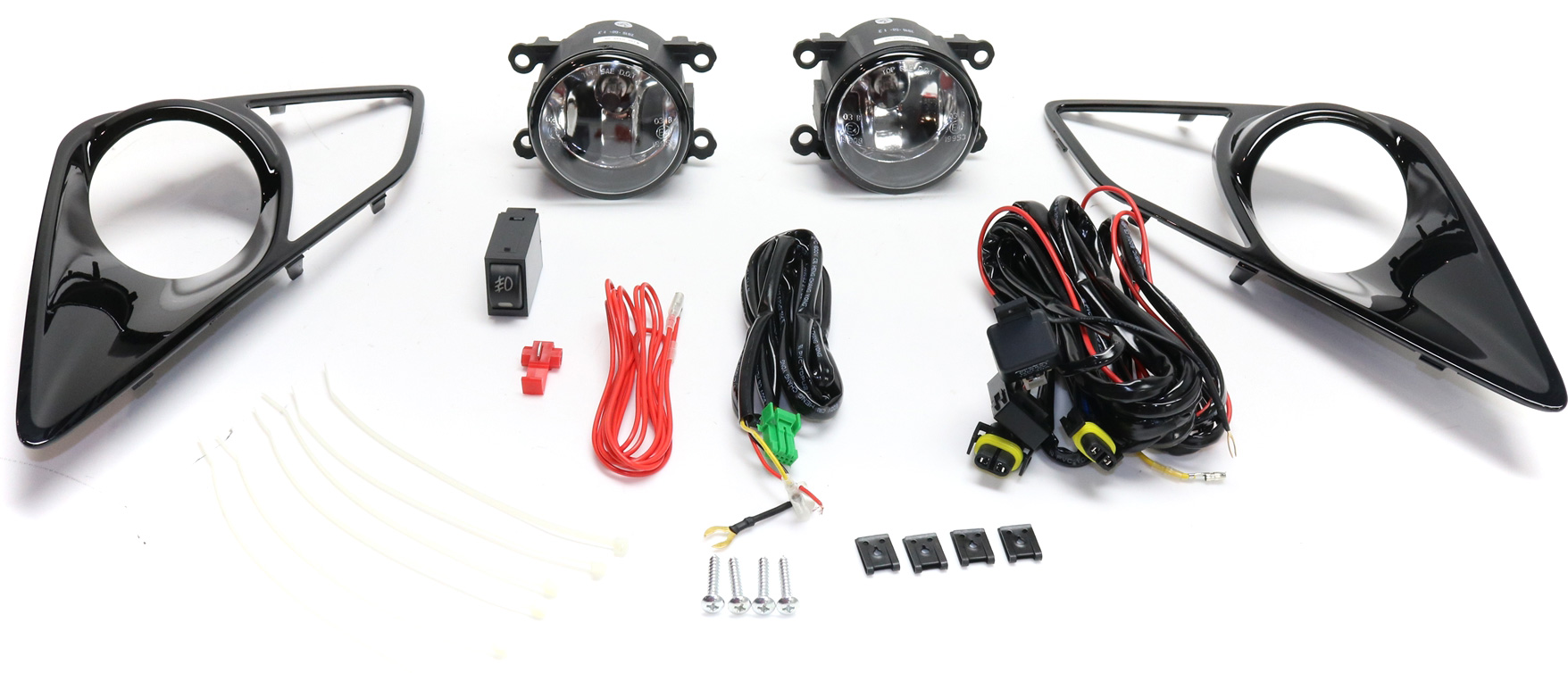 AM FR S 13-16 FRONT FOG LAMP RH and LH Assembly Halogen Clear Lens SKU STYSC1315FL1 OEM Performance
