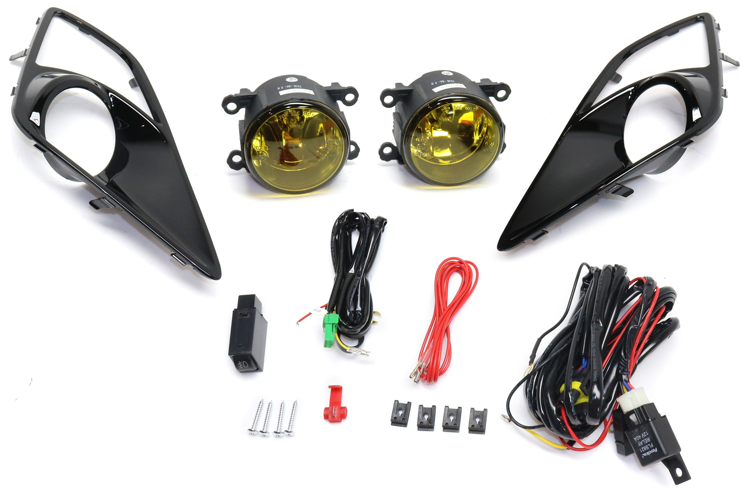 AM FR S 13-16 FRONT FOG LAMP RH and LH Assembly Halogen Yellow Lens SKU STYSC1315FL2 OEM Performance
