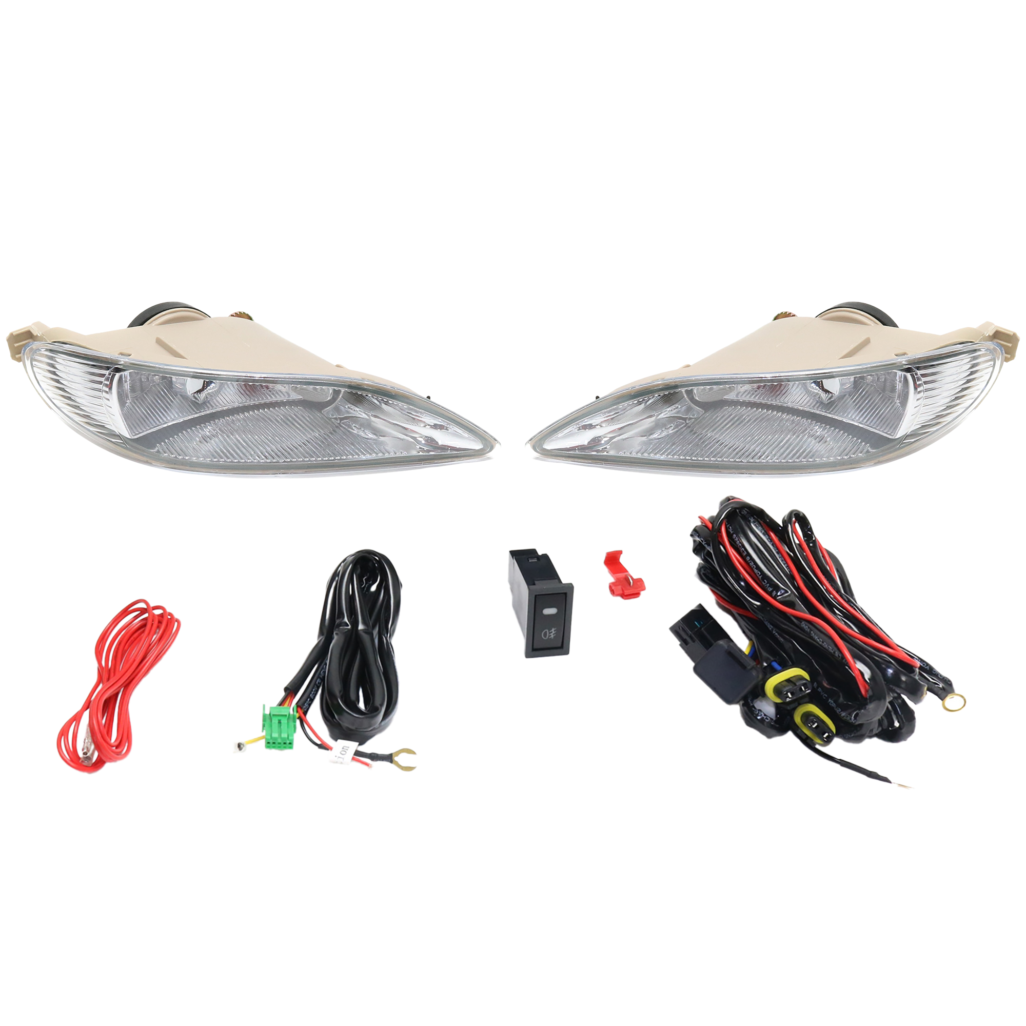 AM CAMRY 02-04 COROLLA 05-08 FRONT FOG LAMP RH AND LH Assembly Halogen Clear Lens SKU STYTY0208FL1 OEM Performance