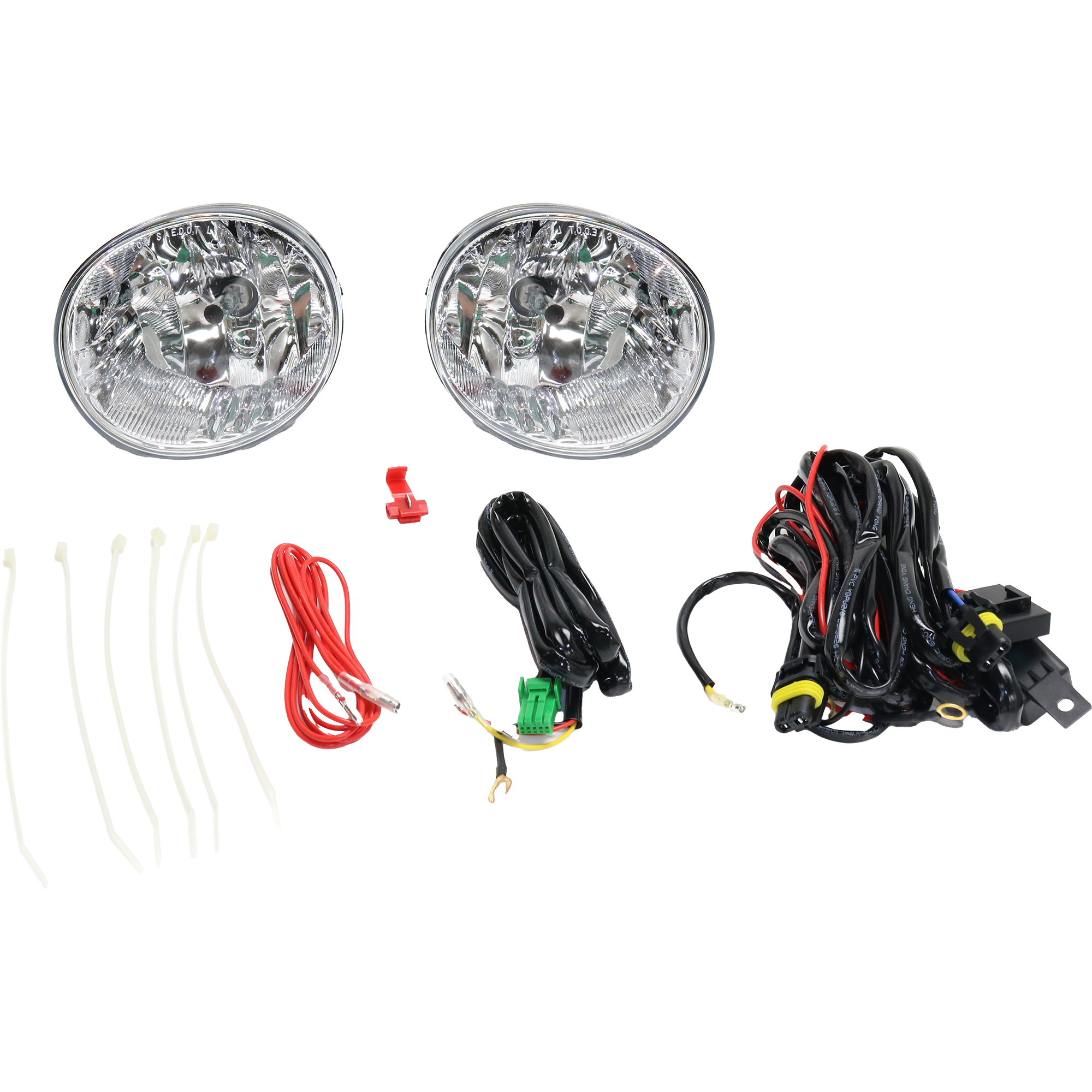 AM RAV4-04-05-4RUNNER 06-08 FRONT FOG LAMP RH AND LH Assembly Halogen Clear Lens SKU STYTY0408FL1 OEM Performance