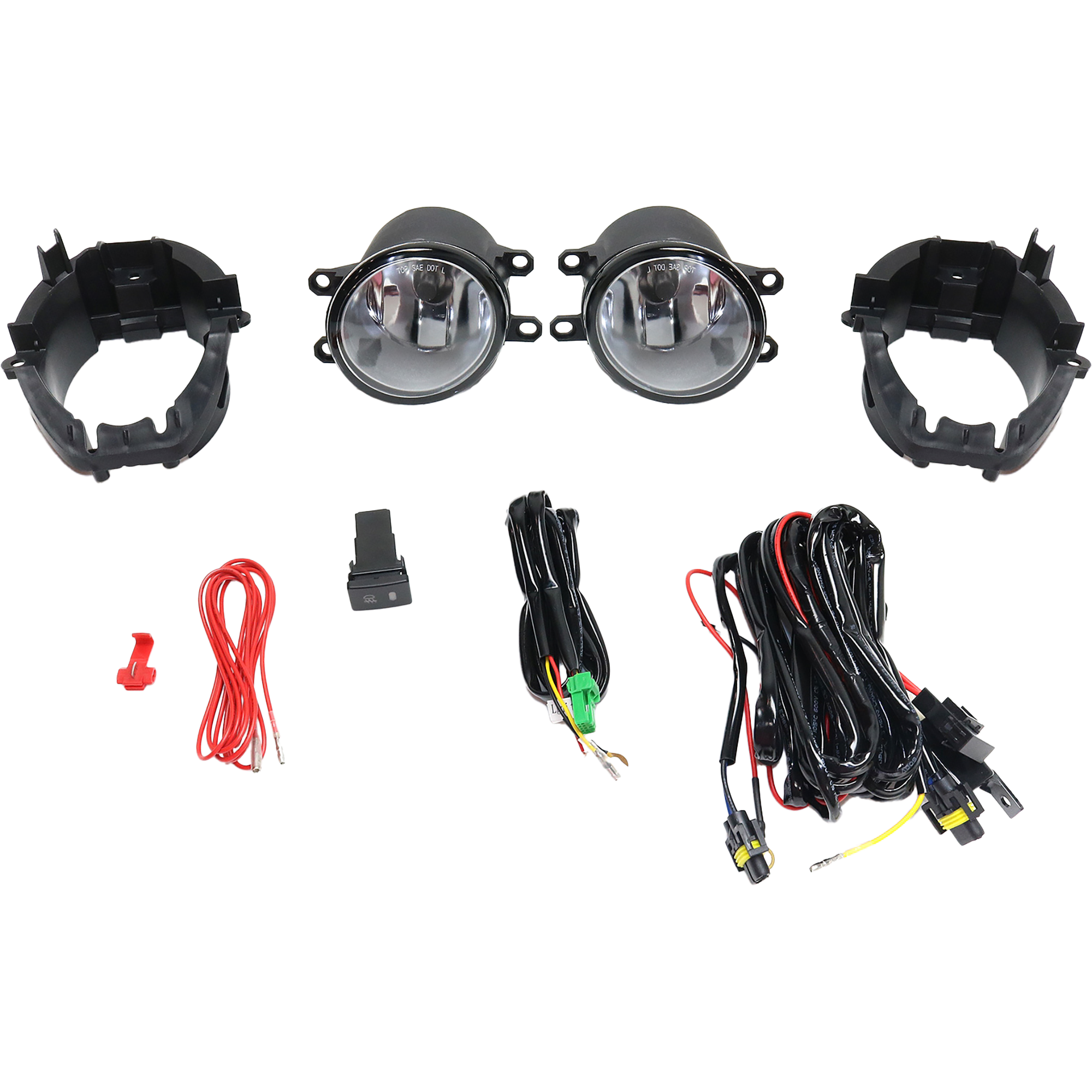AM RAV4-06-08 FRONT FOG LAMP RH and LH Assembly Halogen Clear Lens w Bracket SKU STYTY0608FL1 OEM Performance