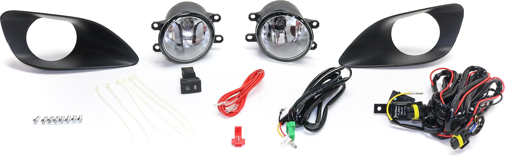 AM YARIS 07-10 FRONT FOG LAMP RH and LH Assembly Halogen Clear Lens Sedan SKU STYTY0710FL2 OEM Performance