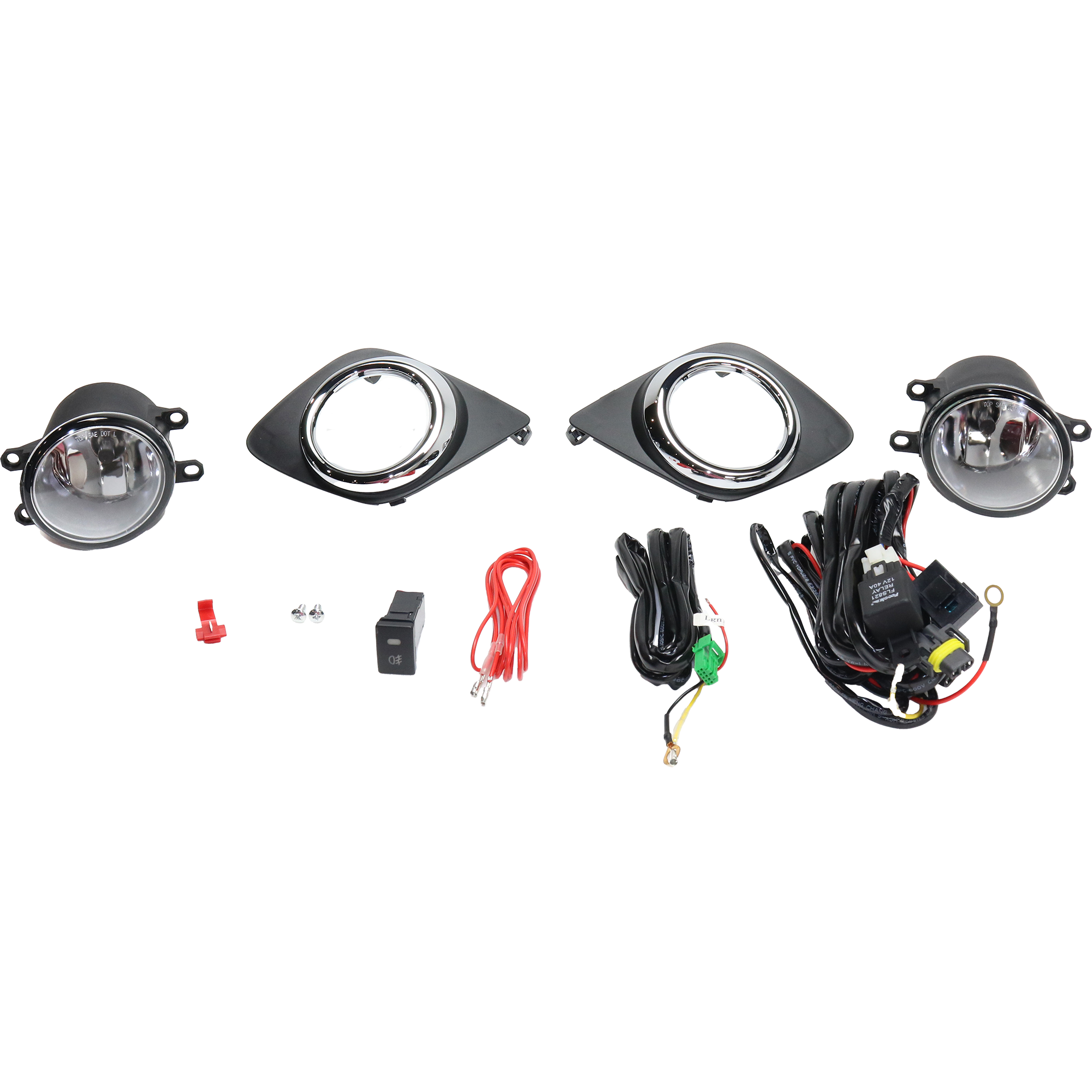 AM RAV4-08-11 FRONT FOG LAMP RH and LH Assembly Halogen Clear Lens SKU STYTY0811FL2 OEM Performance