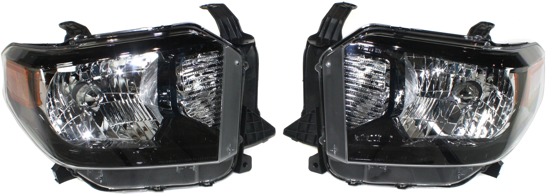AM TUNDRA 14-15 CLEAR HEAD LAMP RH AND LH Lens and Housing Black Interior w o LED DRL SKU STYTY1415CHL1 Partslink TO2505125 OEM 811500C080 Performance