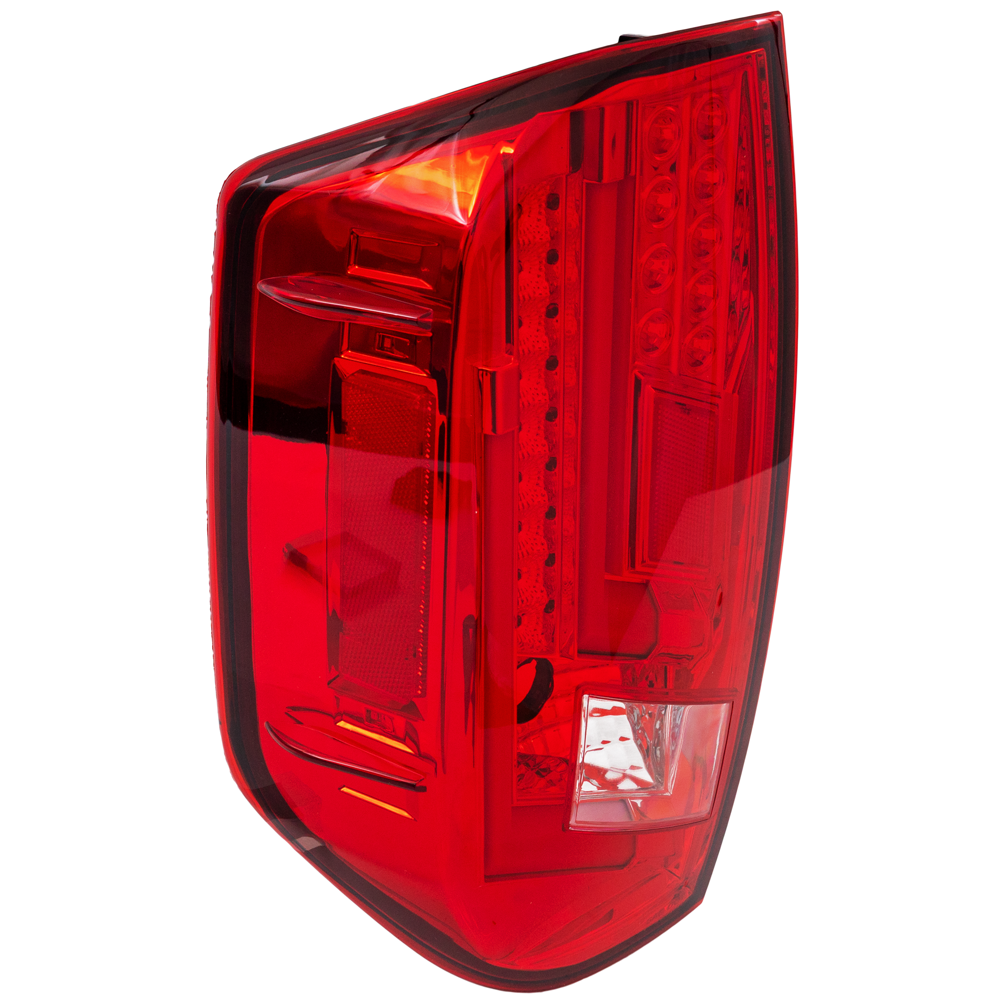AM TUNDRA 14-16 LED CLEAR TAIL LAMP Assembly Set RH and LH Included Chrome Red Lens w o Rvrse Bulb SKU STYTY1415LCTL2 OEM Performance