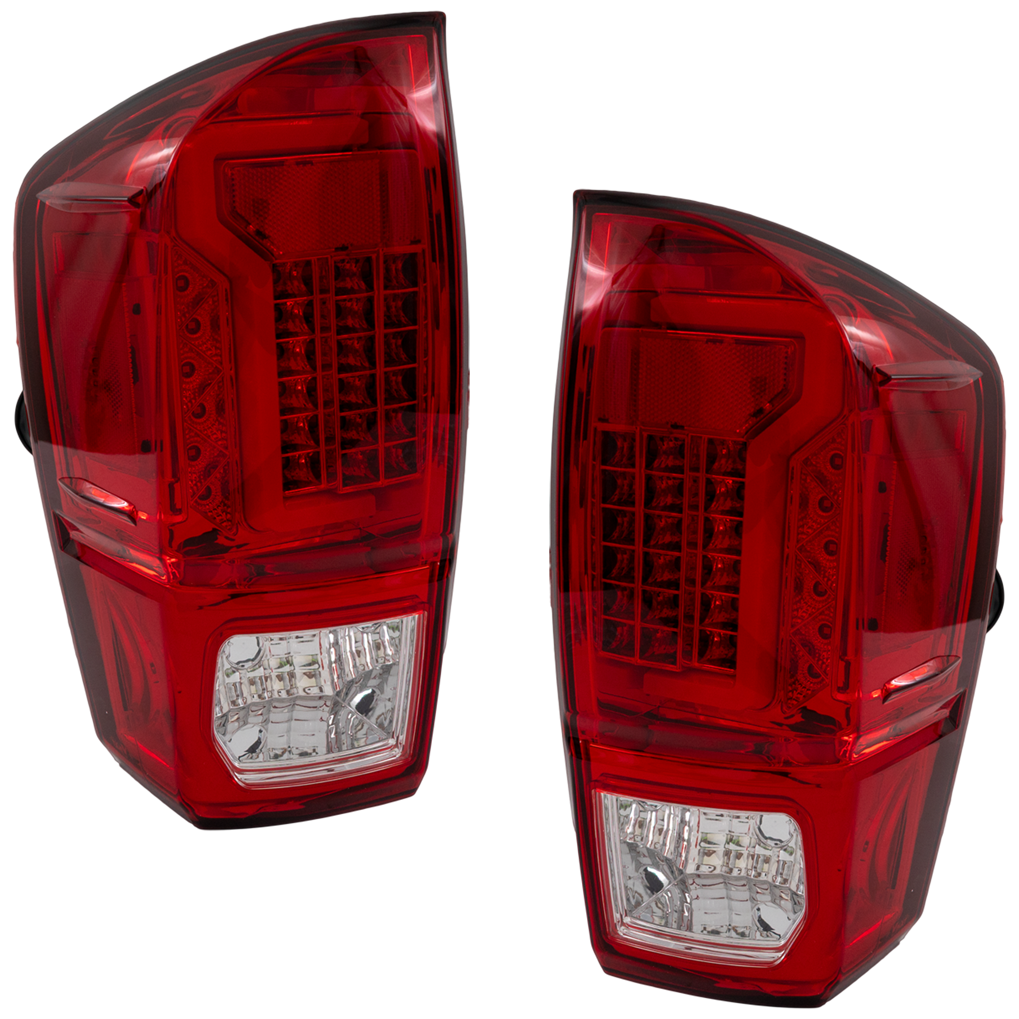 AM TACOMA 16-19 LED TAIL LAMP RH AND LH Assembly Red and Clear Lens SKU STYTY1617LTL2 OEM Performance