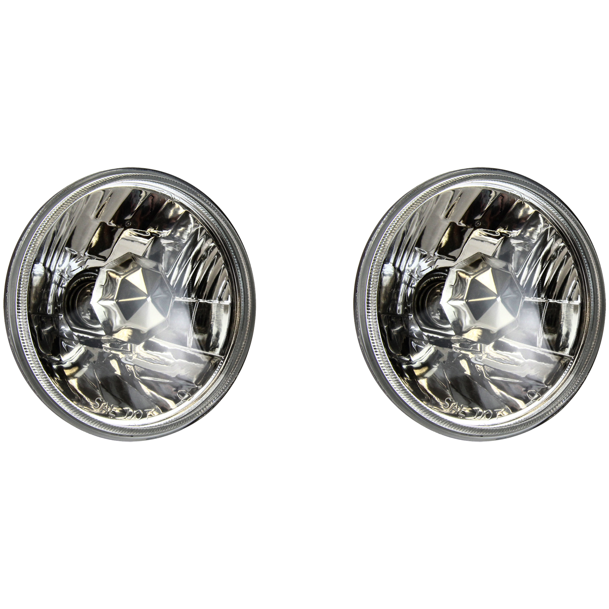 AM StyleLine Halogen Low Beam Headlight Set Composite Upgrade for H5001-5 inch Includes bulbs SKU STYU9702CHL1