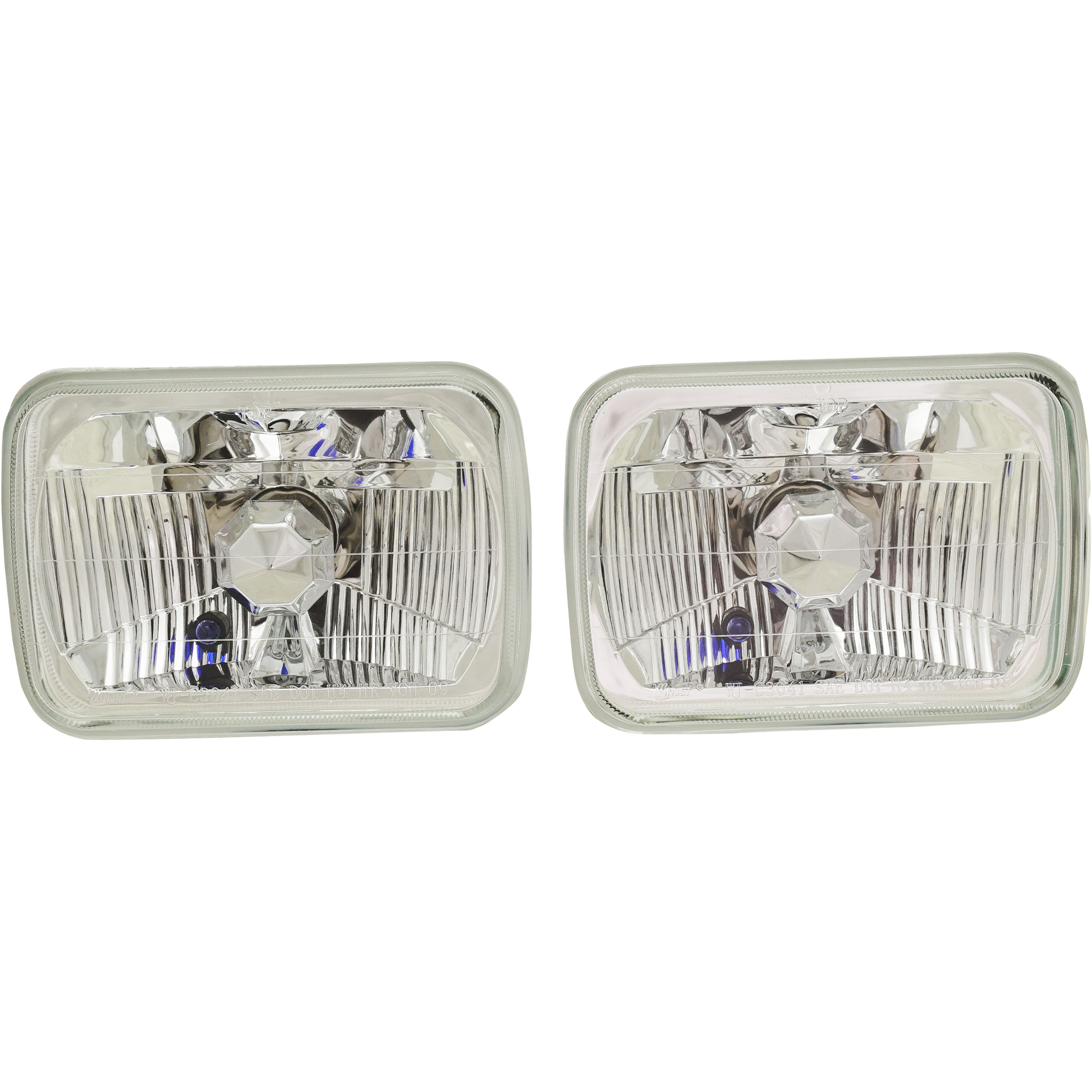 AM ECONOLINE VAN 78-10 HEAD LAMP RH AND LH Assembly Halogen Composite Upgrade for H6054-6 x 7 in. Hi Lo Beam Headlight Set SKU STYU9702CHL4