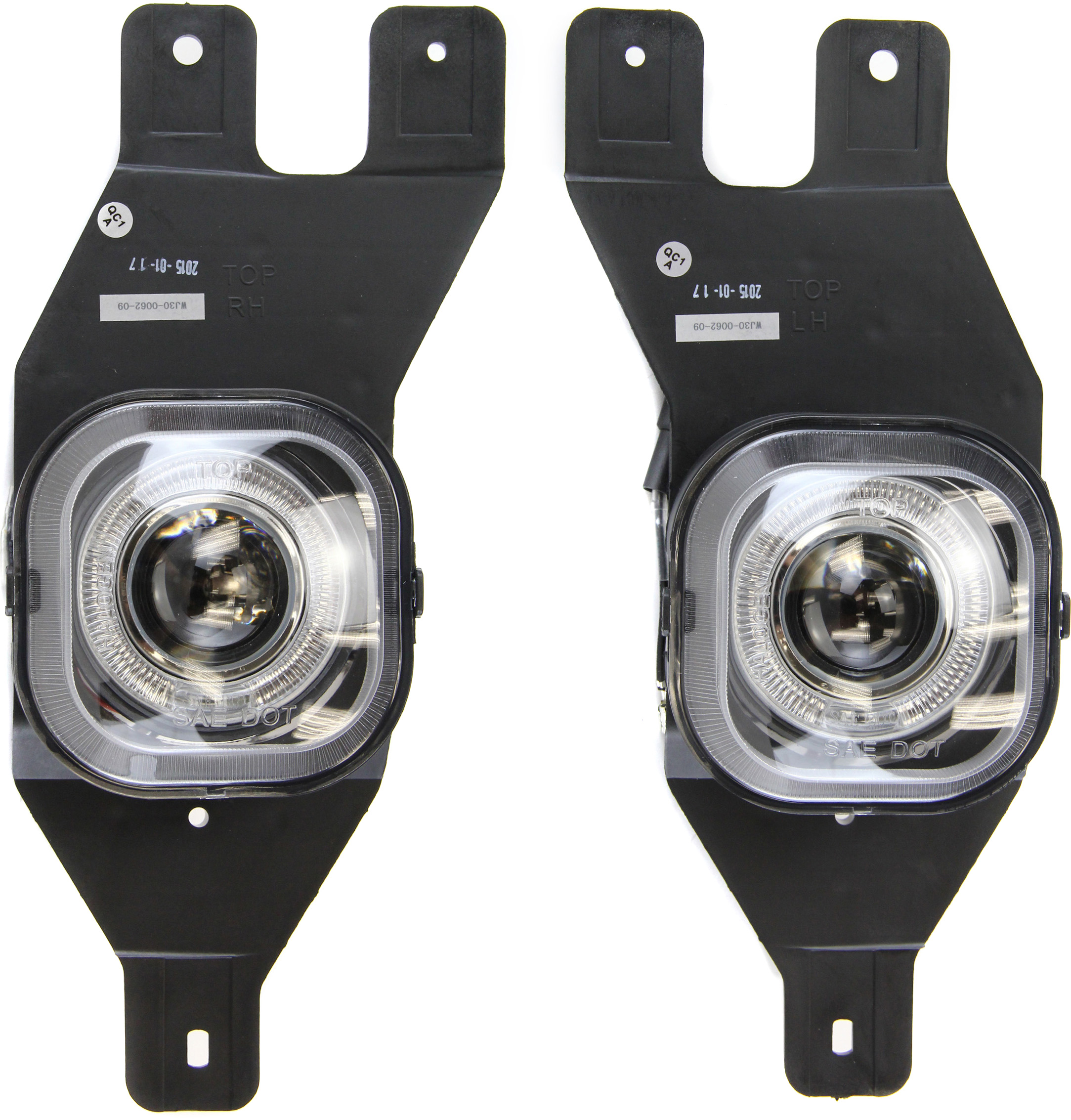AM F SERIES SUPER DUTY 99-04 FRONT FOG LAMP RH AND LH Assembly Halo Projector Type Clear Lens SKU STYYFD9904FL1