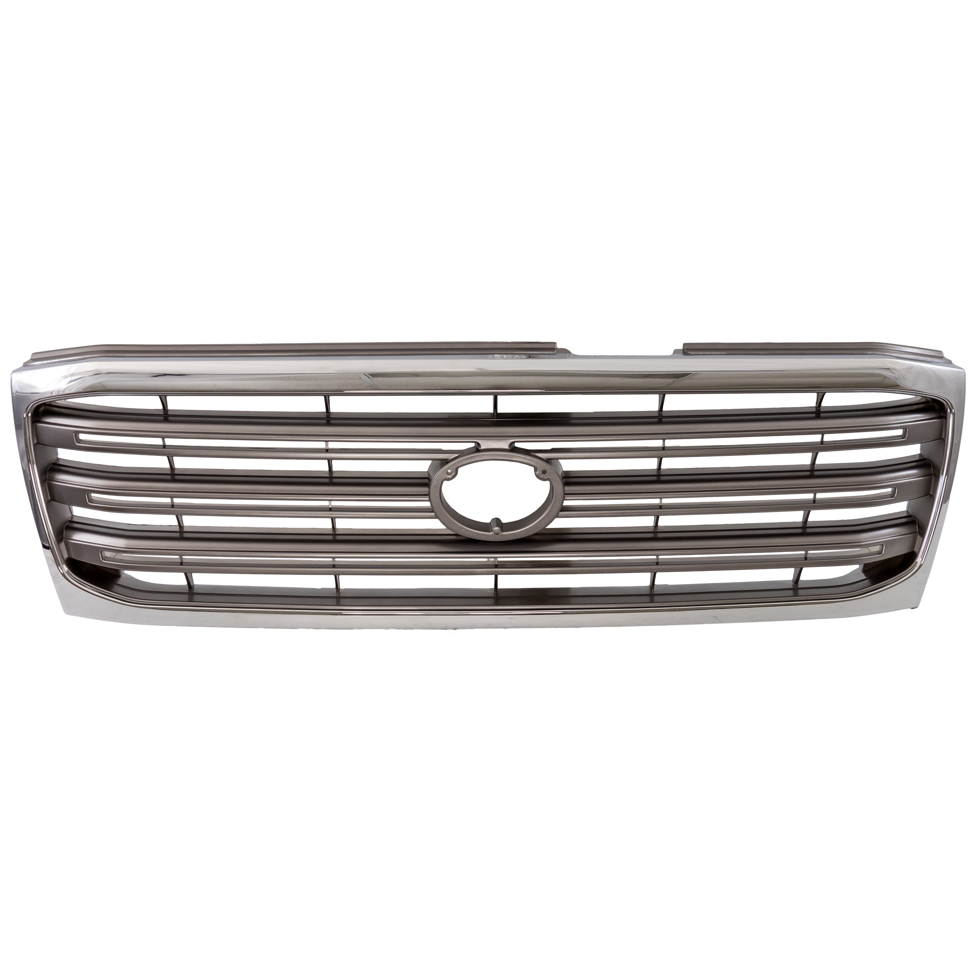 AM LAND CRUISER 03-05 GRILLE Chrome Shell Painted Silver Gray Insert SKU T070120C Partslink TO1200252 OEM 5310160270