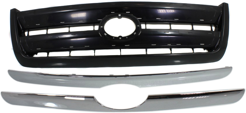 AM TUNDRA 03-06 GRILLE ABS Plastic Painted Black Shell and Insert w Chrome Molding Regular Cab Access Cab SR5 Model SKU T070127 Partslink TO1200262 OEM 531000C100C0