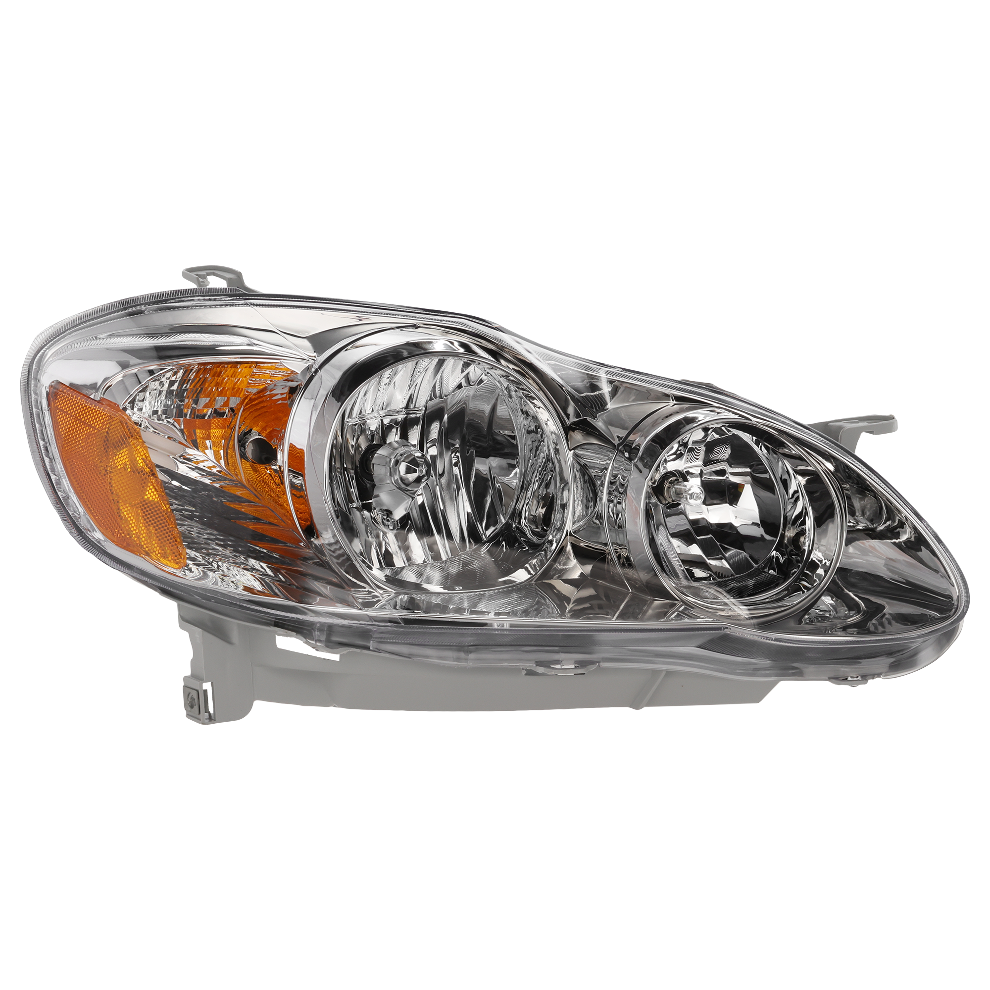AM COROLLA 05-08 HEAD LAMP RH Assembly Halogen CE LE Models Chrome Interior USA Built Vehicle CAPA SKU T100127Q Partslink TO2503160C OEM 8111002360