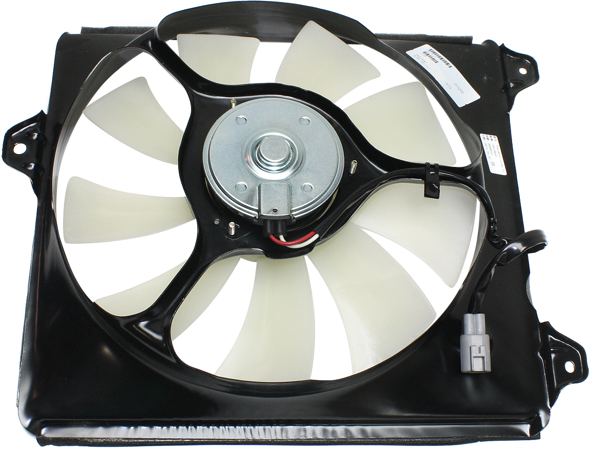 AM CAMRY 00-01 ES300-99-01 A C CONDENSER FAN SHROUD ASSEMBLY RH 6 Cyl SKU T160908 Partslink LX3115105 TO3113113 OEM 163630A060 PFM
