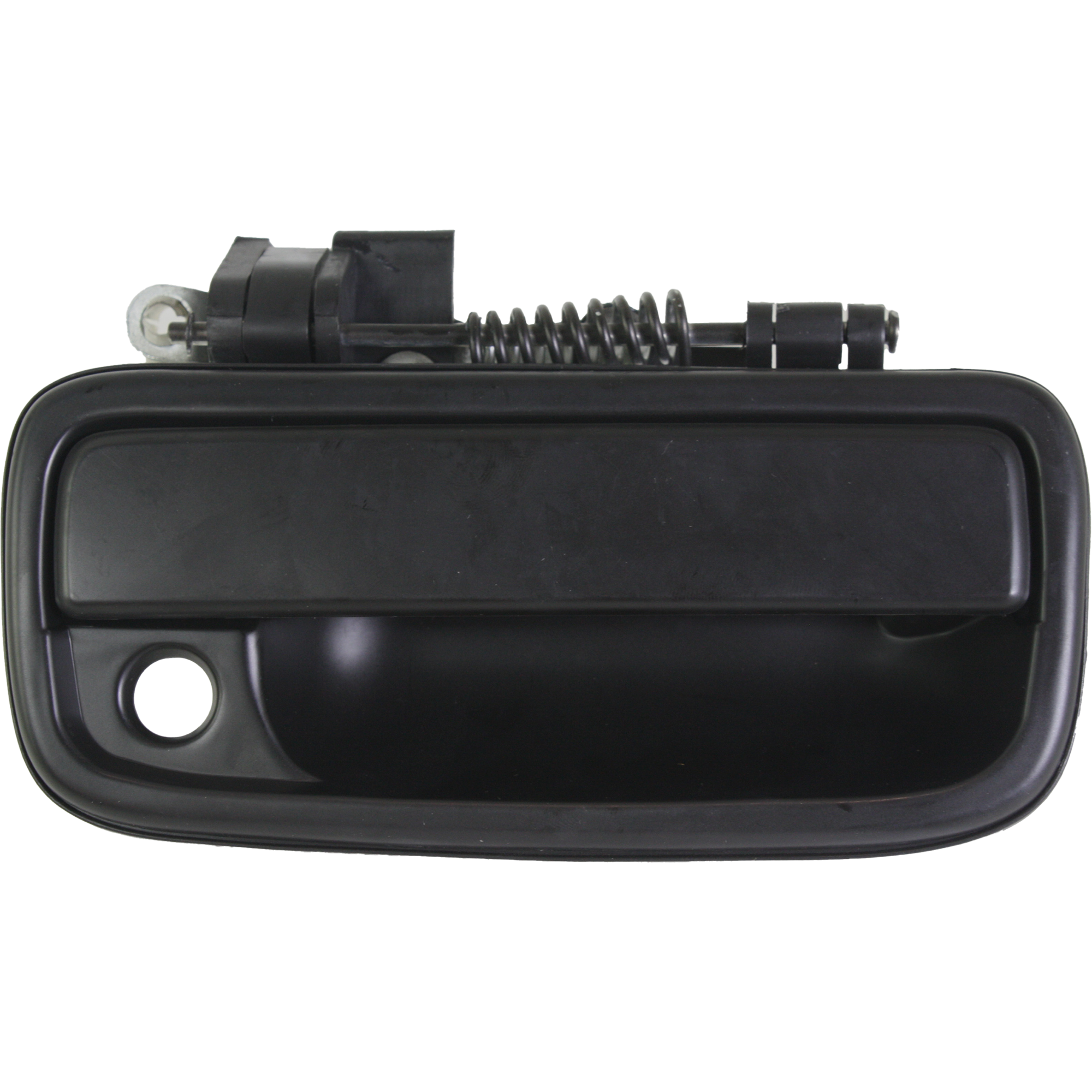 AM TACOMA 95-04 FRONT EXTERIOR DOOR HANDLE RH Smooth Black w Keyhole SKU T462151 Partslink TO1311128 OEM 6921035070C0