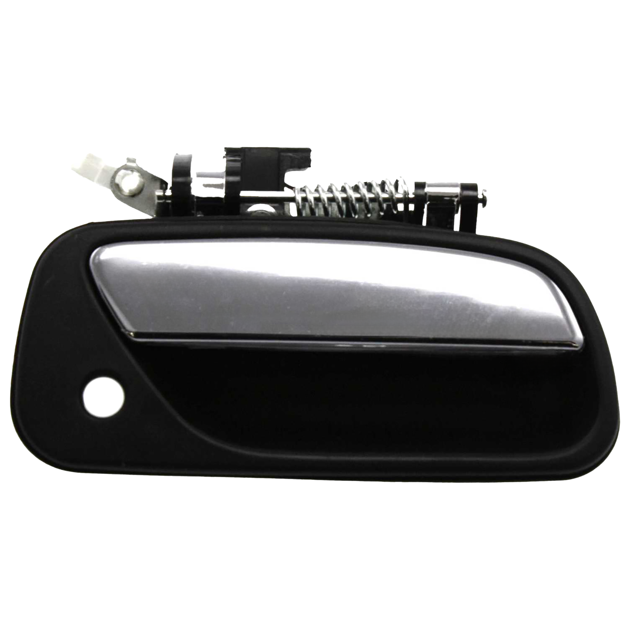 AM T100-93-98 FRONT EXTERIOR DOOR HANDLE RH Textured Black With Keyhole And Chrome Lever SKU T462159 Partslink TO1311135 OEM 6921034020