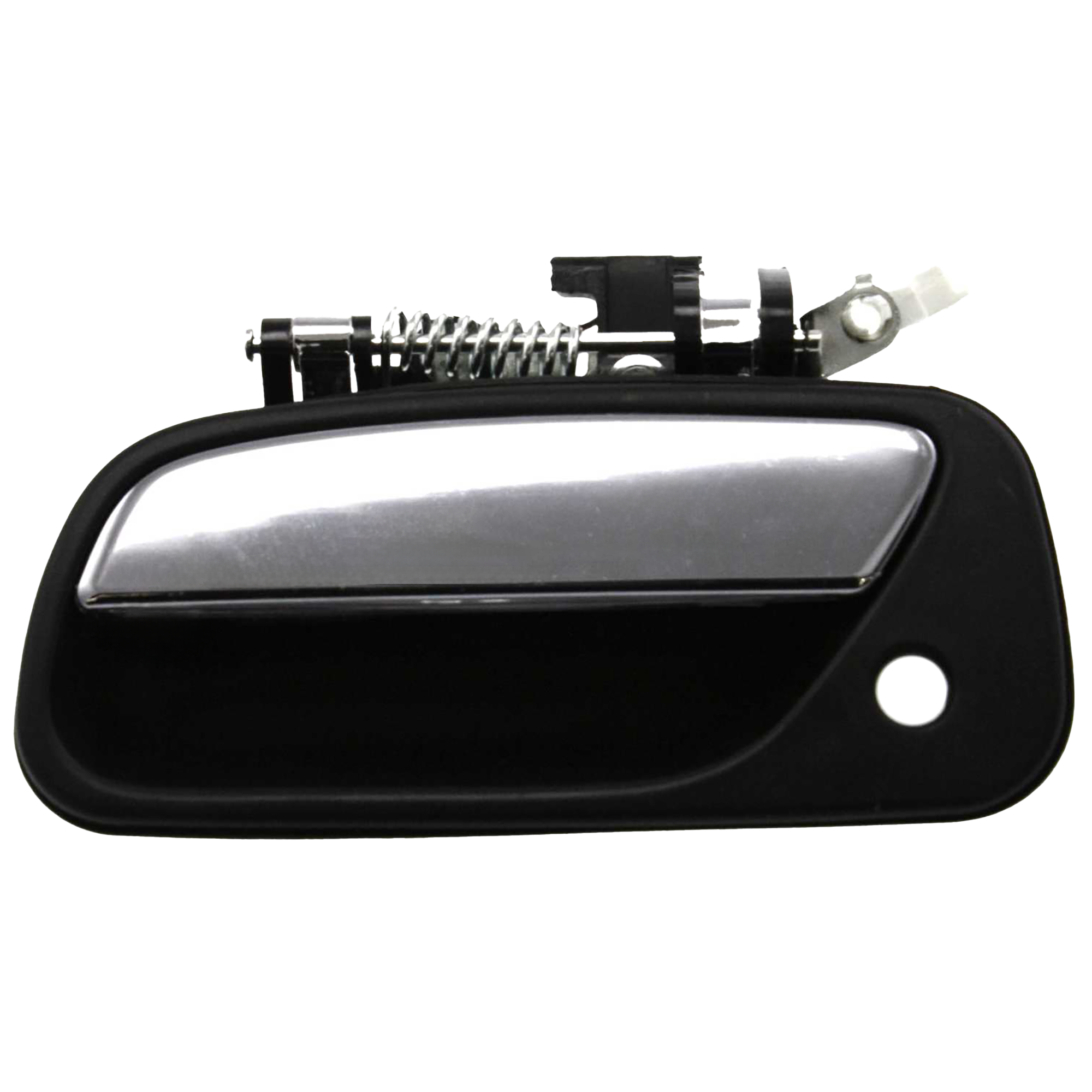 AM T100-93-98 FRONT EXTERIOR DOOR HANDLE LH Textured Black With Keyhole And Chrome Lever SKU T462160 Partslink TO1310135 OEM 6922034020
