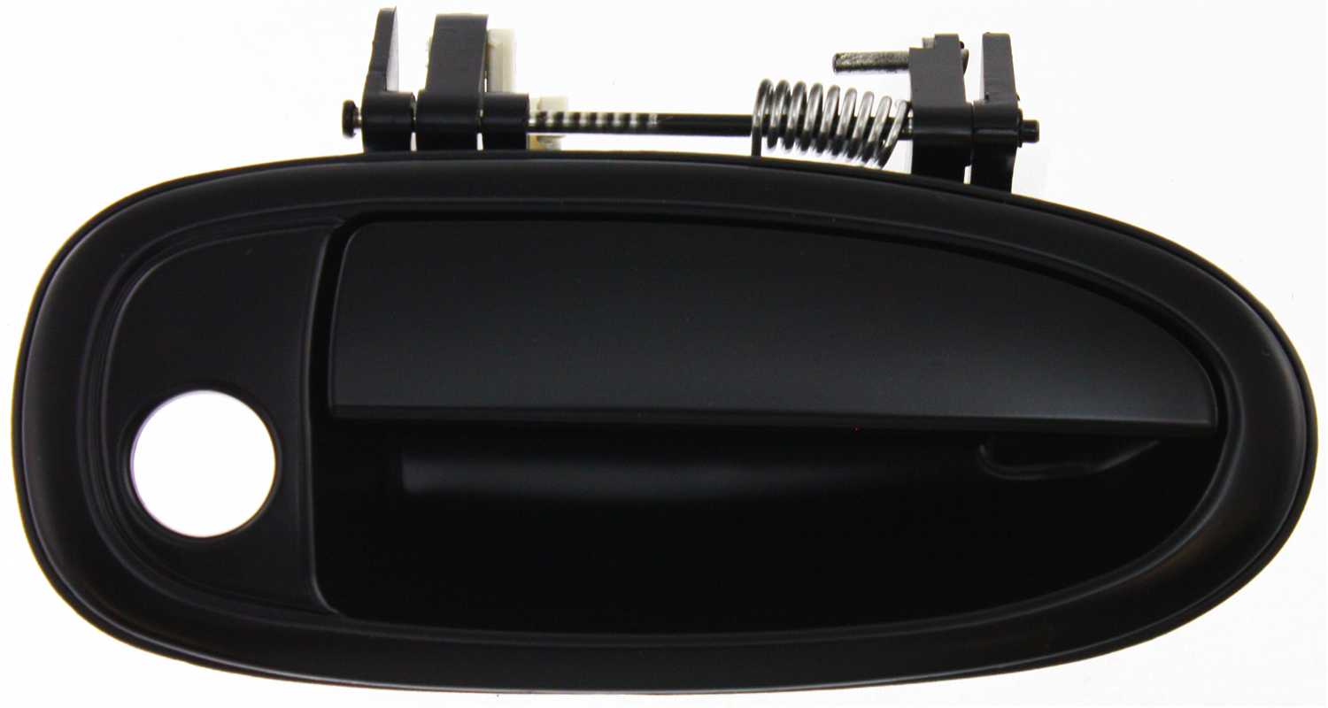 AM AVALON 95-99 FRONT EXTERIOR DOOR HANDLE RH Primed Black Plastic w Keyhole SKU T462179 Partslink TO1311127 OEM 69210AC010C0