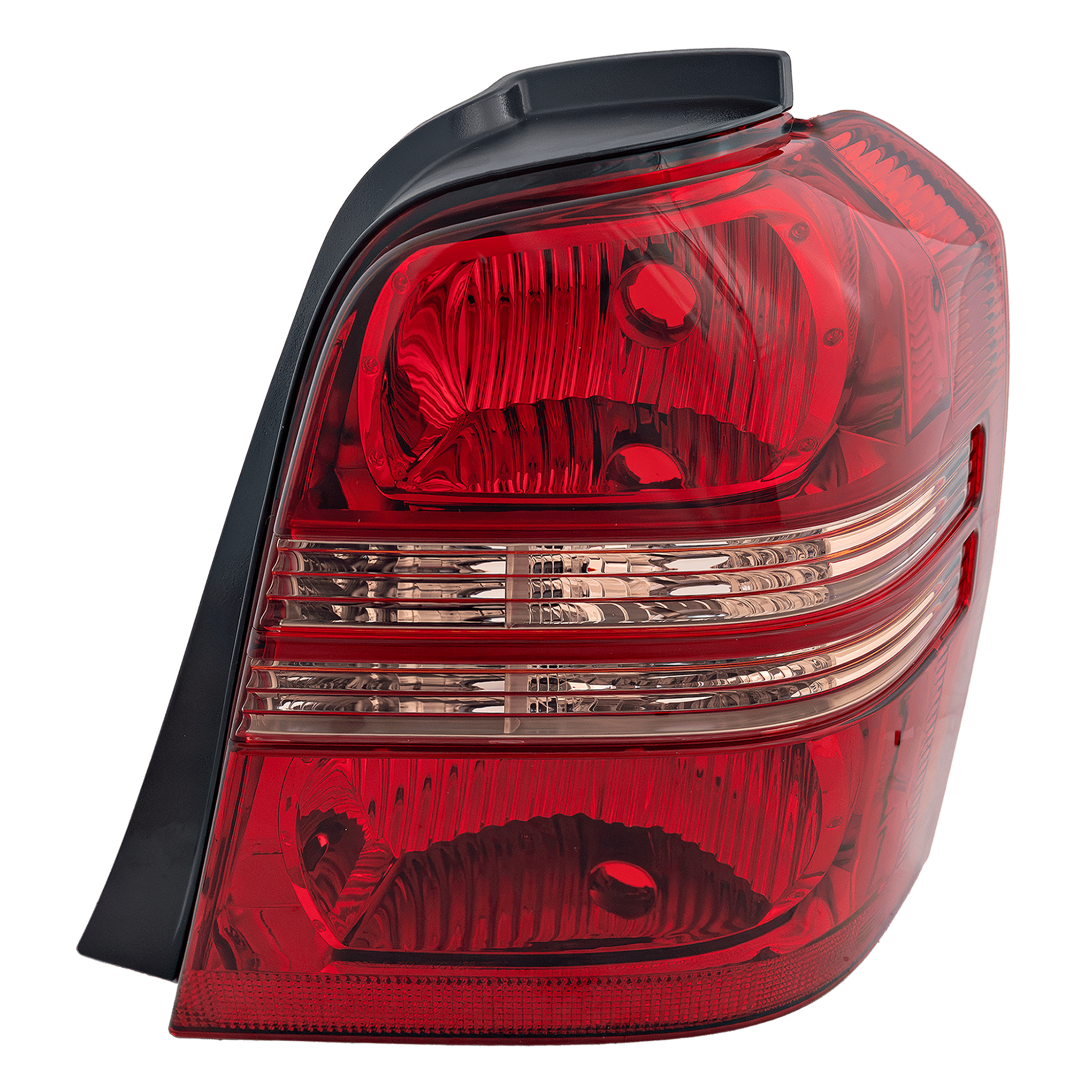 AM HIGHLANDER 01-03 TAIL LAMP RH Lens and Housing Clear and Red Lens CAPA SKU T730115Q Partslink TO2819119C OEM 8155148050