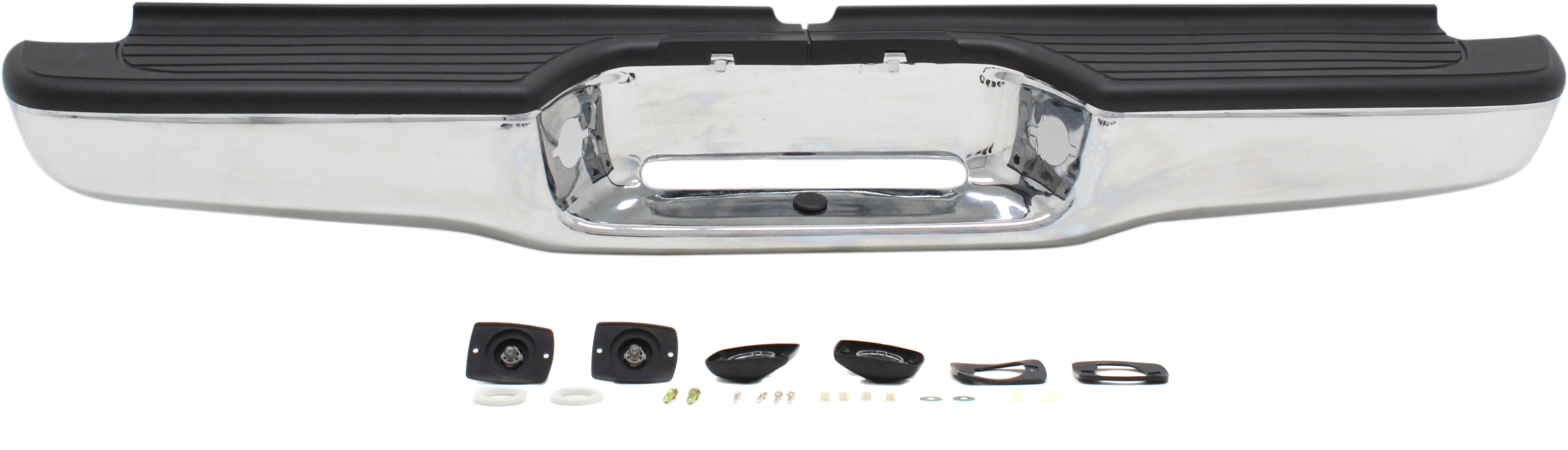 AM TACOMA 95-04 STEP BUMPER FACE BAR AND PAD w Pad Provision w o Mounting Bracket Chrome Fleetside All Cab Types w o Mounting Bracket SKU T823703-1 Partslink TO1102215 OEM 002283598113 PFM