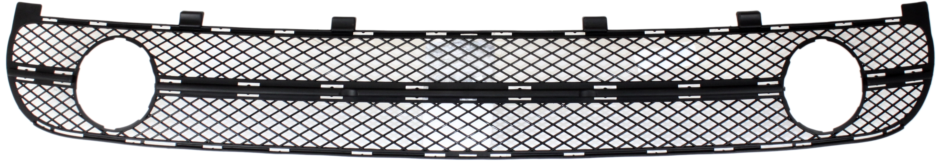 AM BEETLE 01-05 FRONT BUMPER GRILLE Center Mesh Insert Textured Black w Fog Light Hole SKU V015309 Partslink VW1036104 OEM 1C0807681E01C