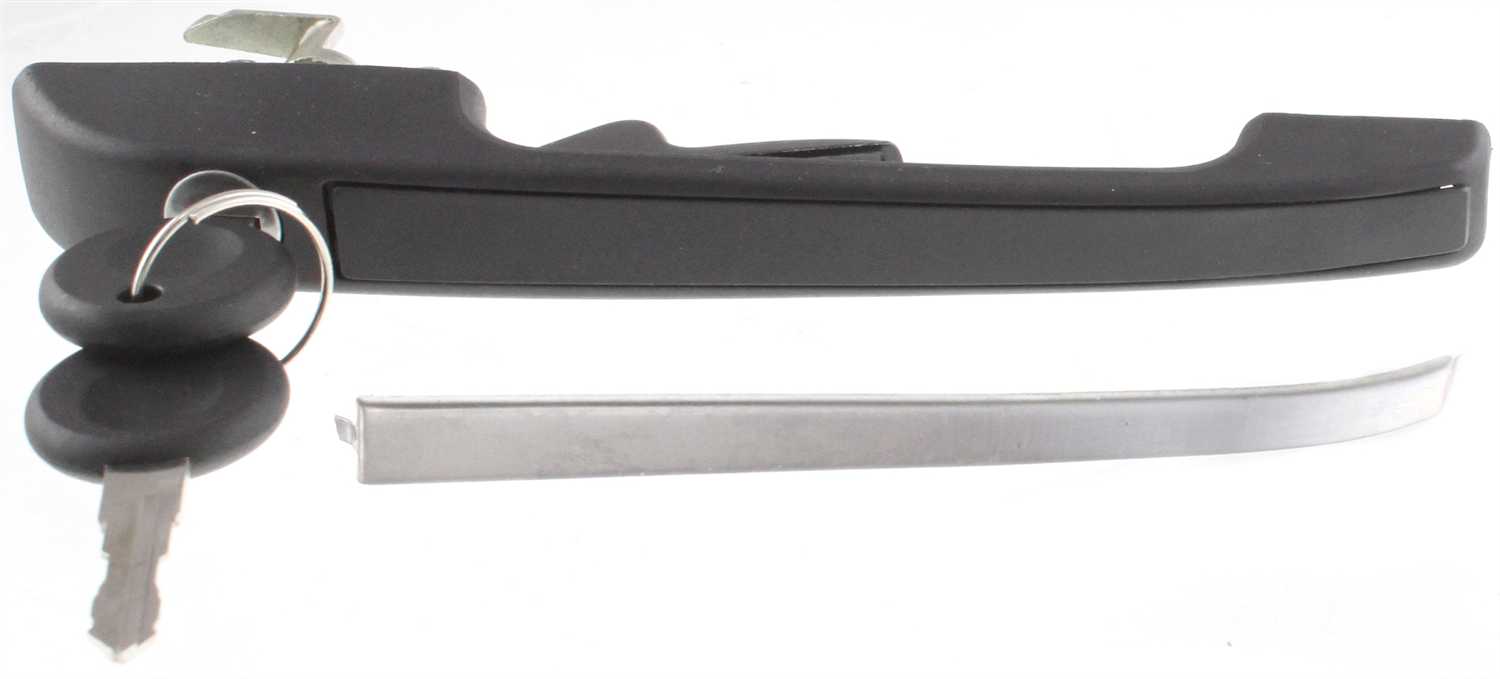 AM RABBIT 79-83 JETTA 85-92 FRONT EXTERIOR DOOR HANDLE RH Textured Black w Chrome Trim w Keyhole Includes 2 Keys SKU V462101 Partslink VW1311102 OEM 191837206A