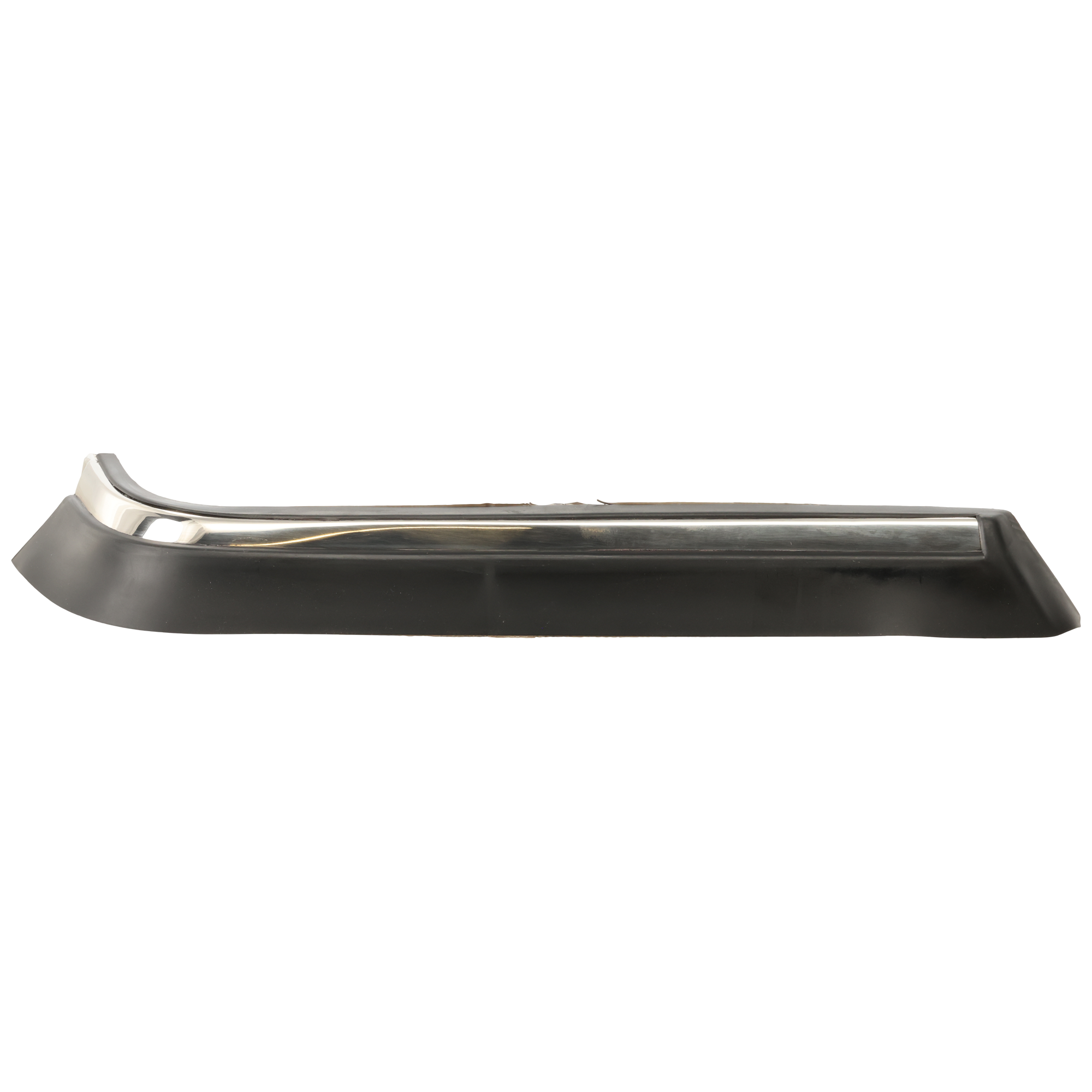 AM 240 SERIES 86-93 REAR BUMPER MOLDING RH Outer Plastic Chrome Black Sedan SKU V763701 Partslink VO1144103 OEM 13129085