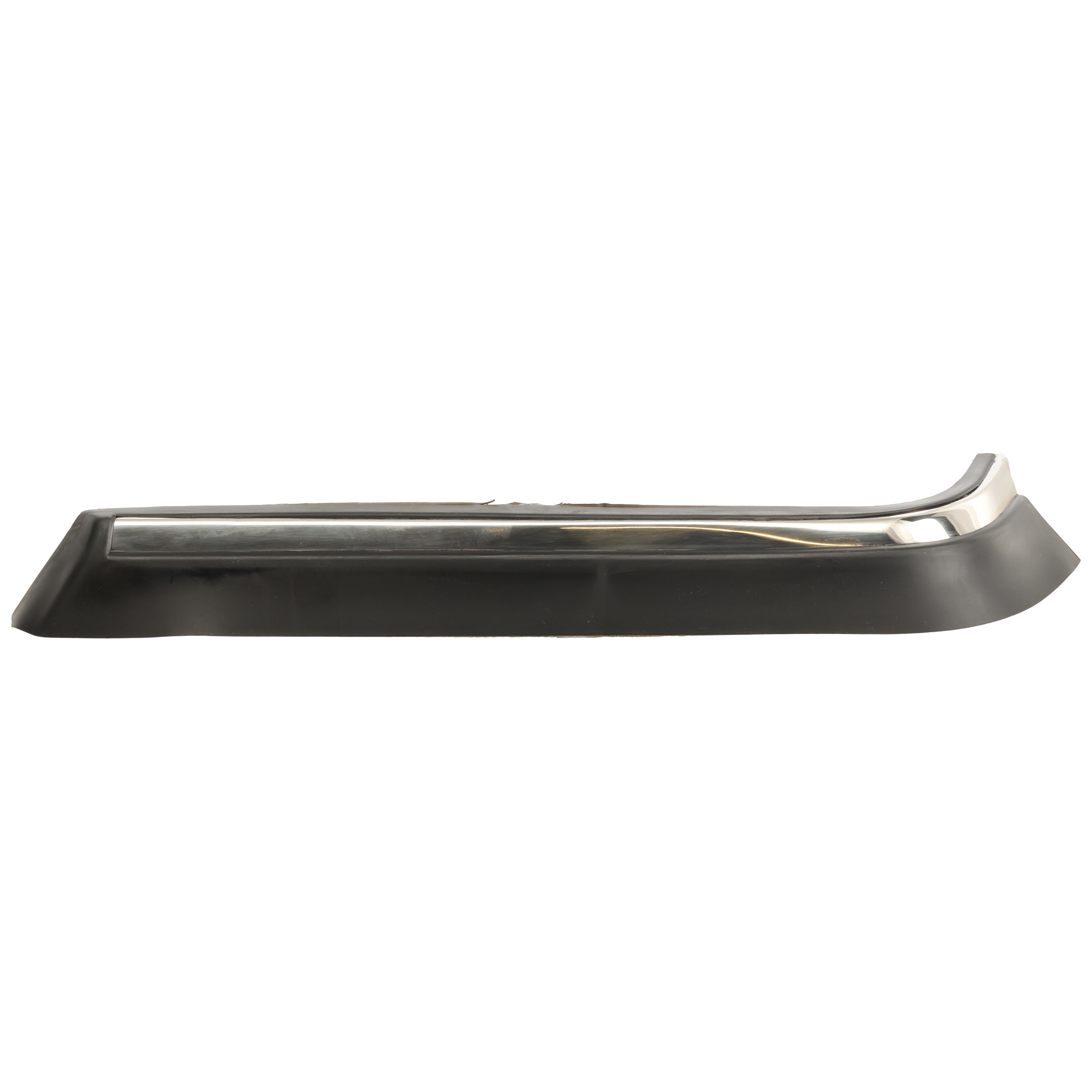 AM 240 SERIES 86-93 REAR BUMPER MOLDING LH Outer Plastic Chrome Black Sedan SKU V763702 Partslink VO1144102 OEM 13129077