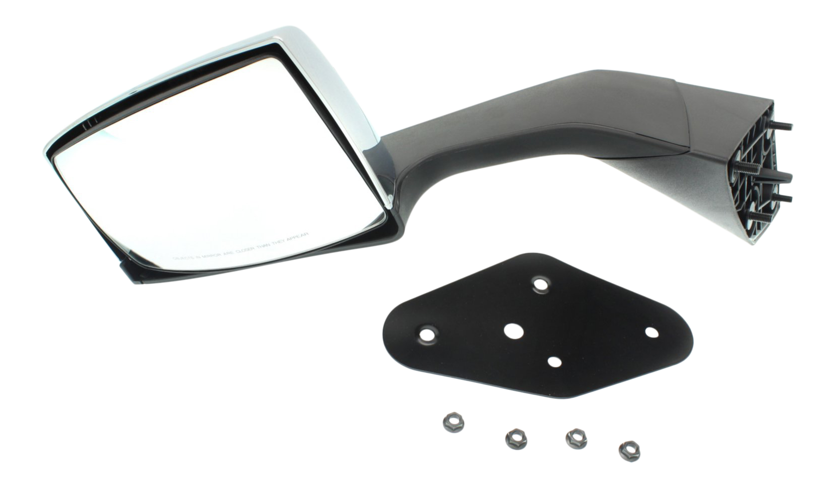 AM VOLVO VNL 15-17 HOOD MIRROR LH Manual Adjust Manual Folding Non Heated Chrome SKU VL24L HD OEM 82361058