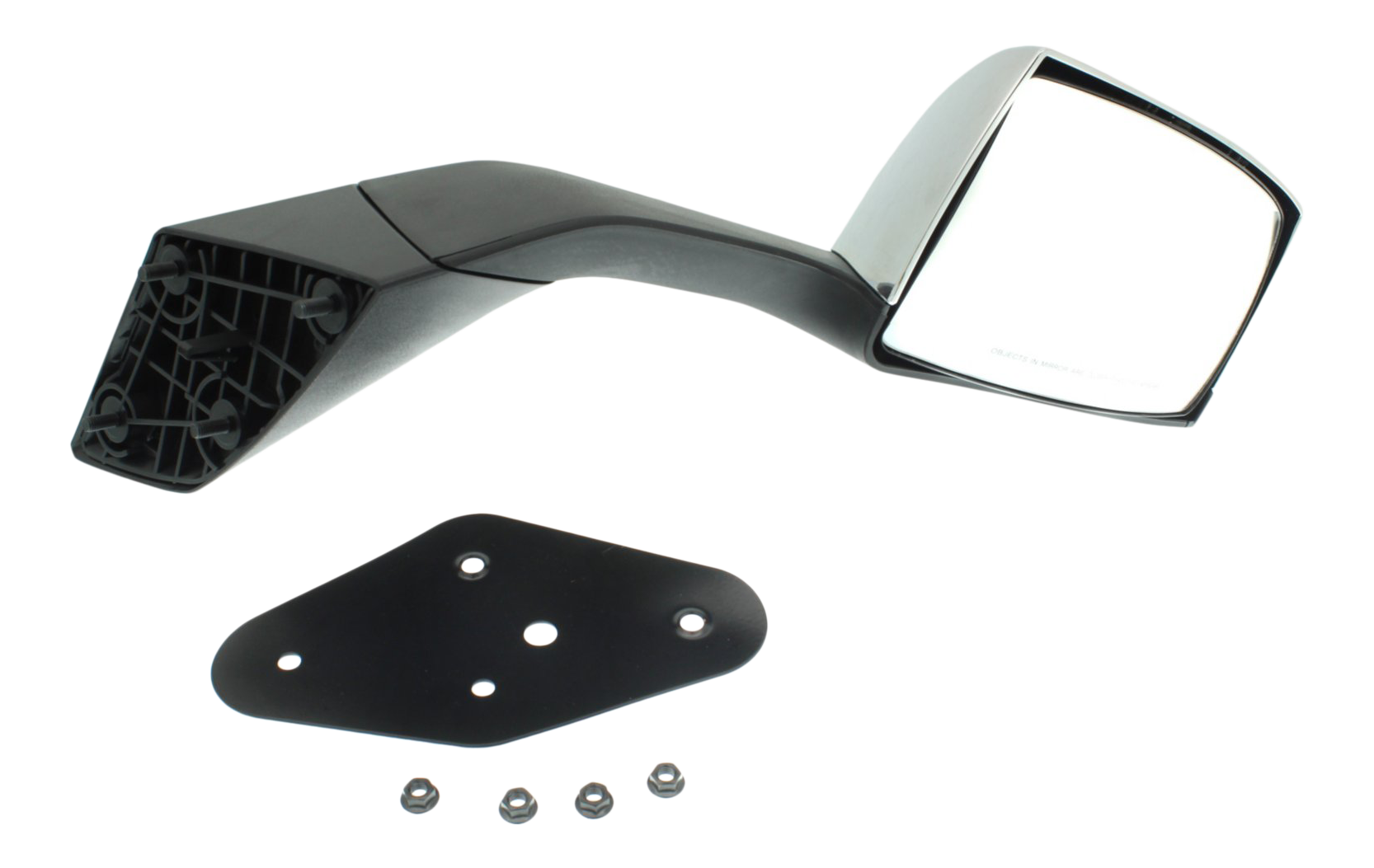 AM VOLVO VNL 15-17 HOOD MIRROR RH Manual Adjust Manual Folding Non Heated Chrome SKU VL24R HD OEM 82361059