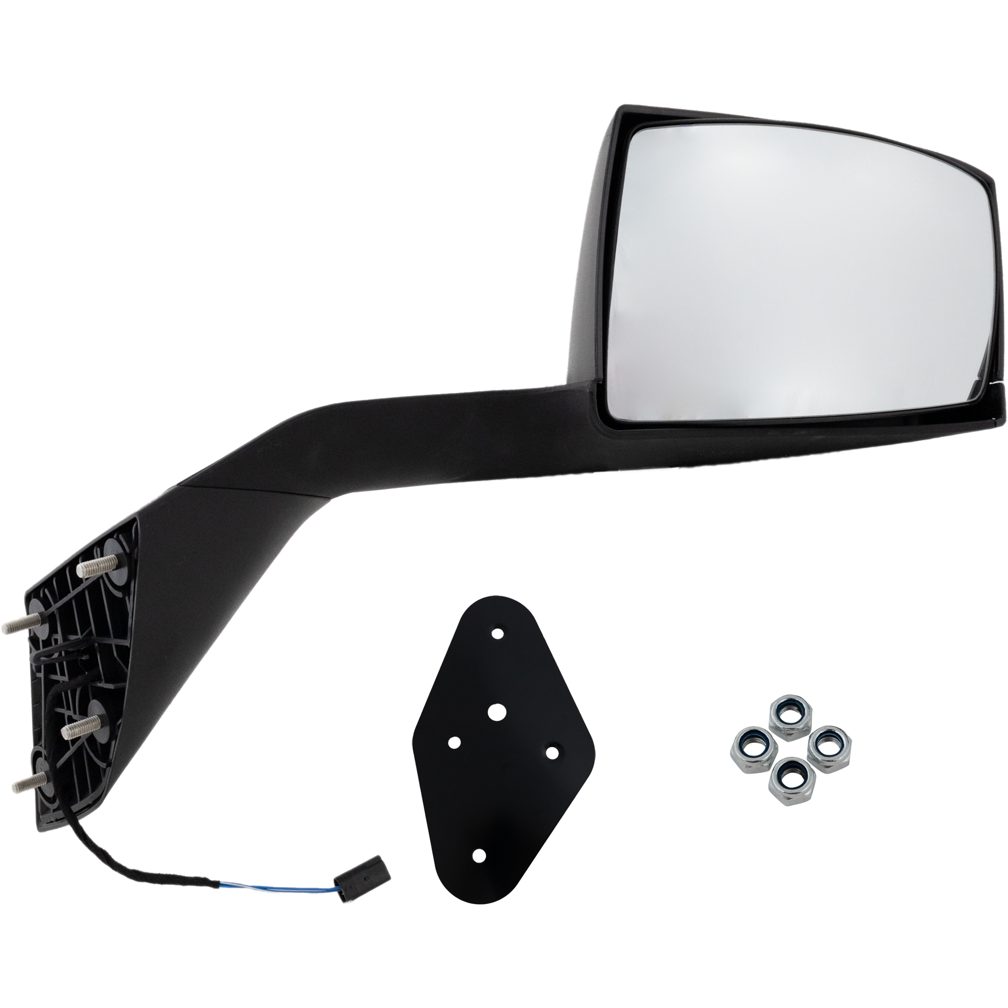 AM VOLVO VNL 04-14 HOOD MIRROR RH Manual Adjust Non Folding Heated Paintable SKU VL33R HD OEM 82334903