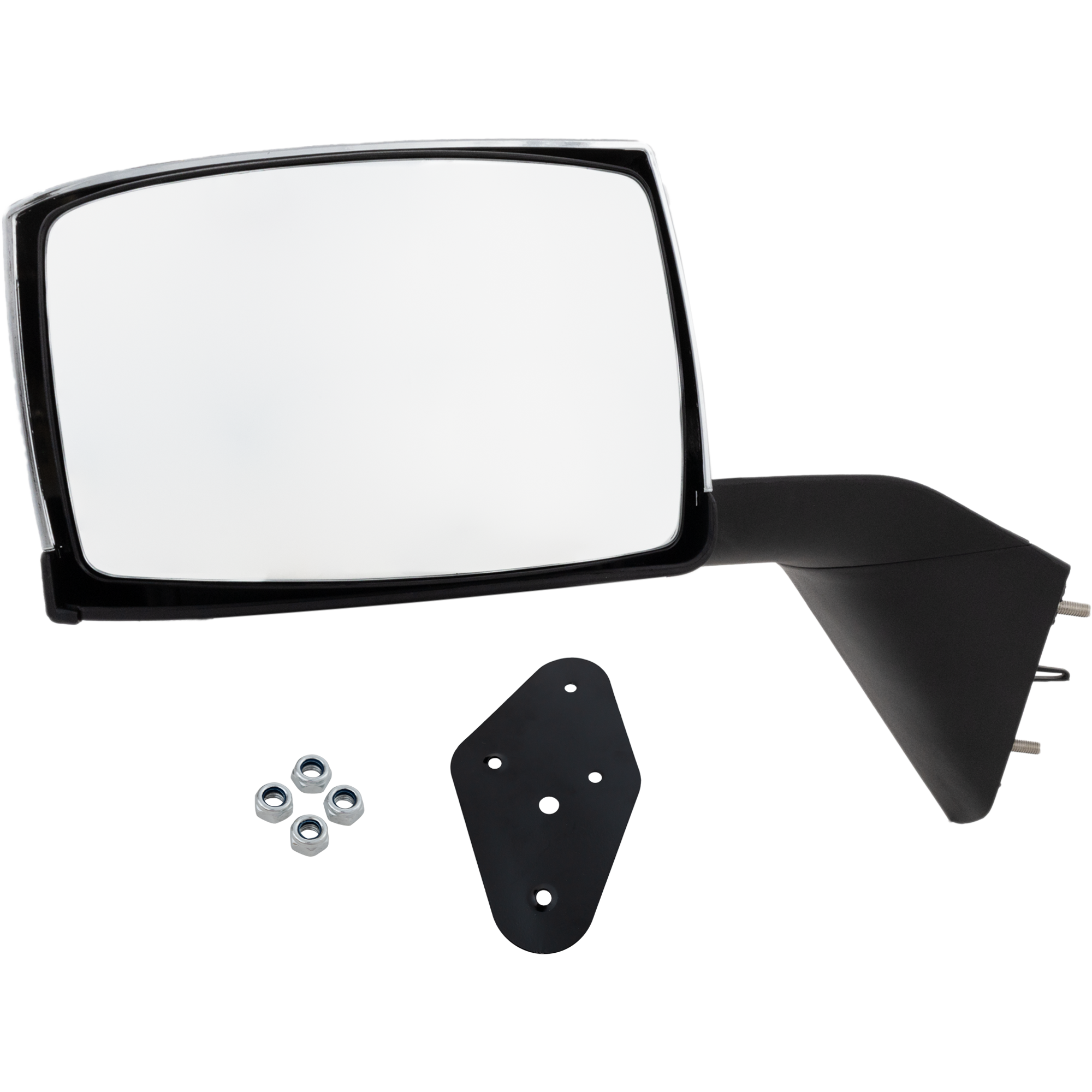 AM VOLVO VNL 04-14 HOOD MIRROR LH Manual Adjust Non Folding Non Heated Chrome SKU VL36L HD OEM 82361058