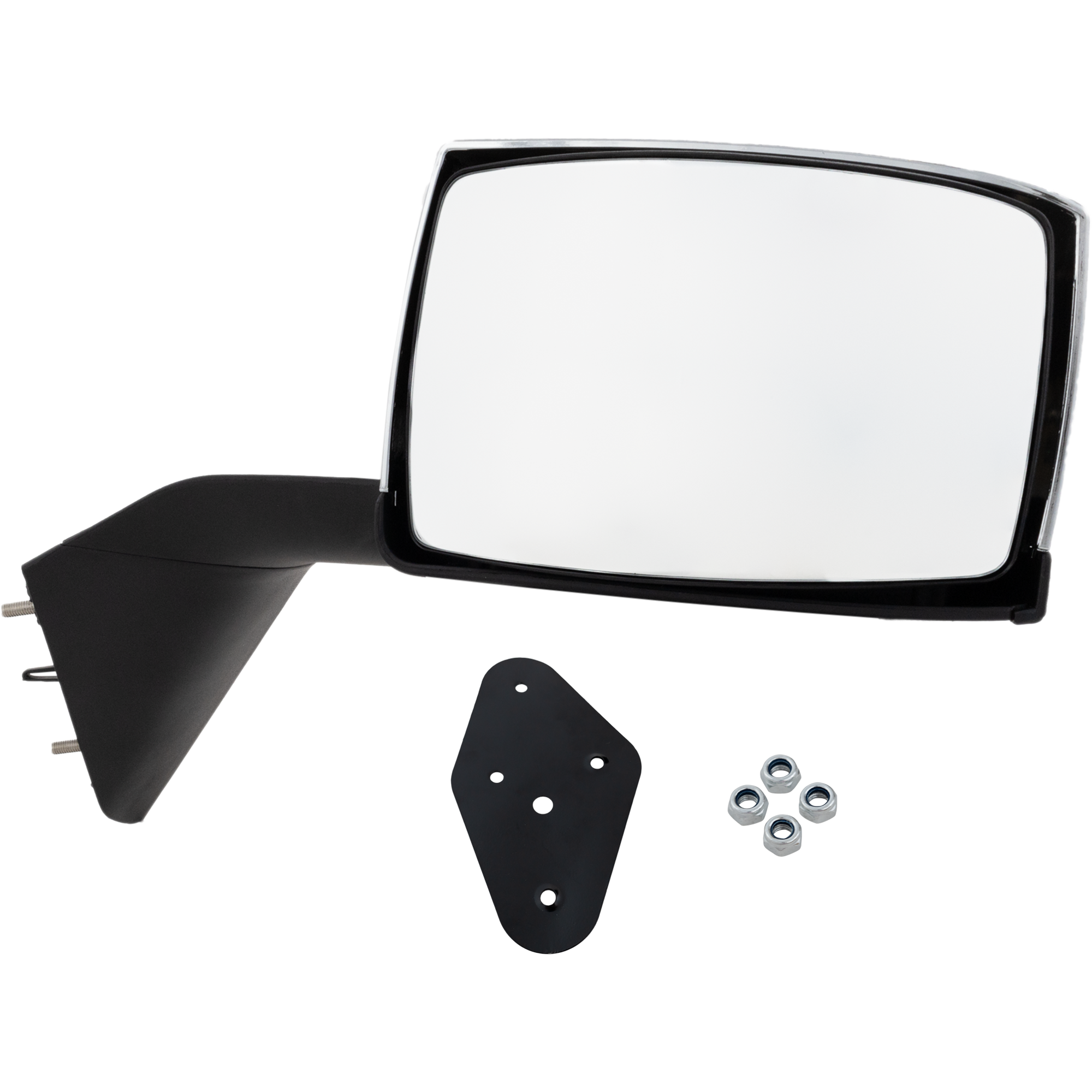 AM VOLVO VNL 04-14 HOOD MIRROR RH Manual Adjust Non Folding Non Heated Chrome SKU VL36R HD OEM 82361059
