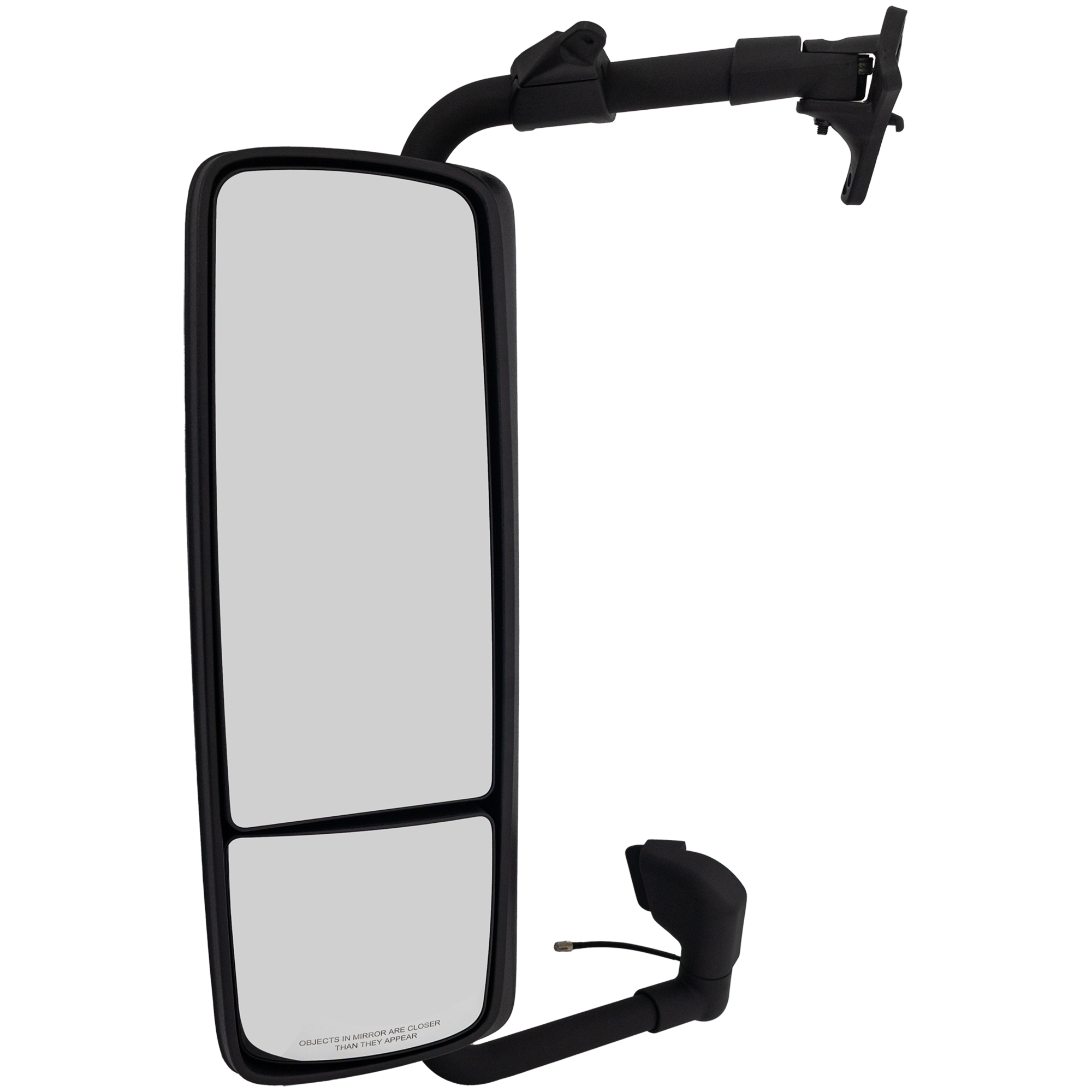 AM VOLVO VNL 04-22 MIRROR LH Power Upper Manual Adjust Lower Non Folding Heated Paintable w Arm No Signal Light Redesign SKU VL48EL HD OEM Heavy Duty