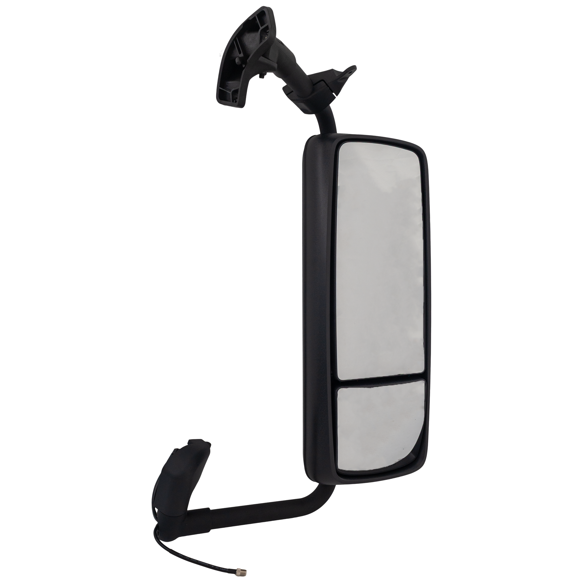 AM VOLVO VNL 04-22 MIRROR RH Power Upper Manual Adjust Lower Non Folding Heated Paintable w Arm No Signal Light Redesign SKU VL48ER HD OEM Heavy Duty
