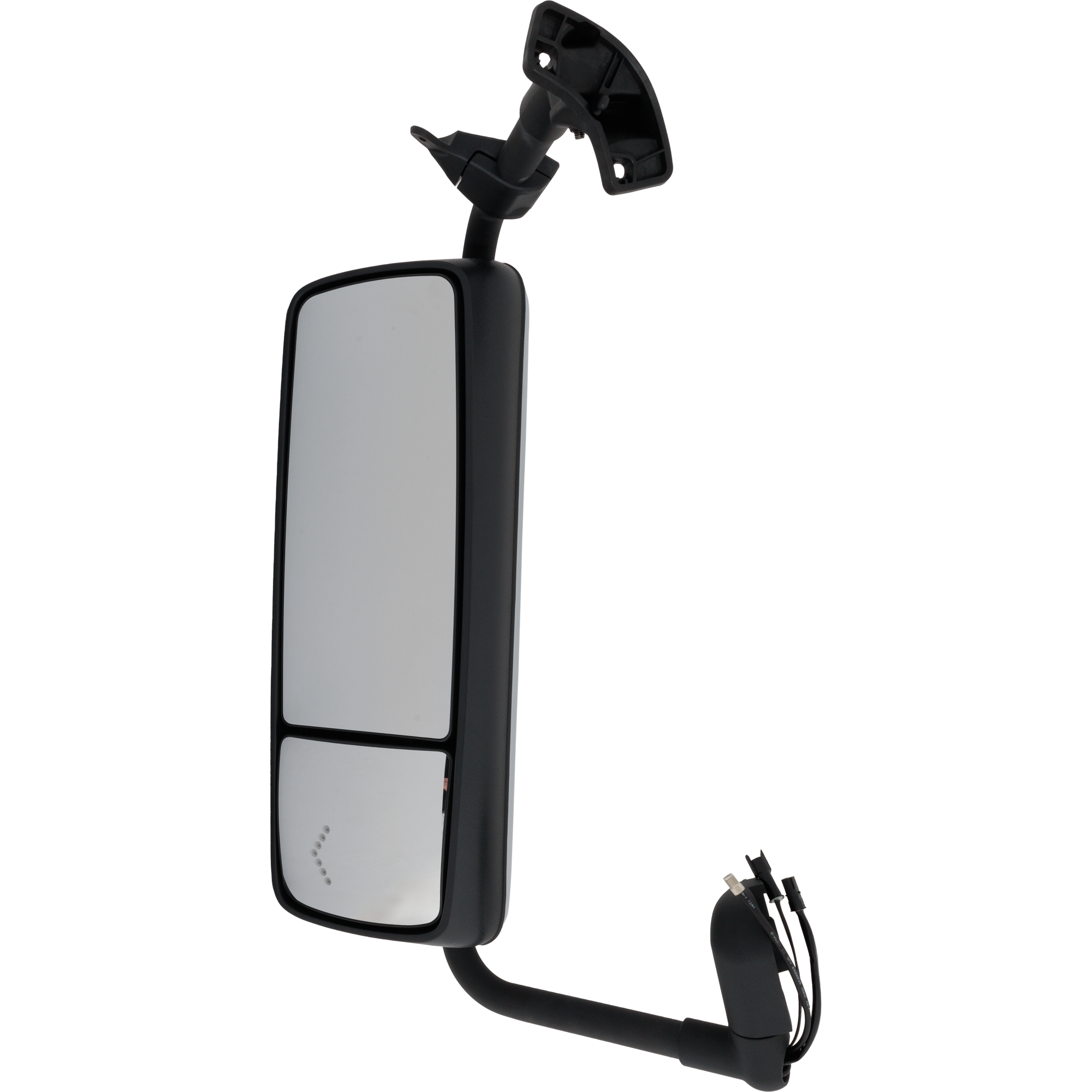 AM VOLVO VNL 04-22 MIRROR LH Power Upper Manual Adjust Lower Manual Folding Heated Chrome w Arm and Signal Light Redesign SKU VL49EL HD OEM 82715317