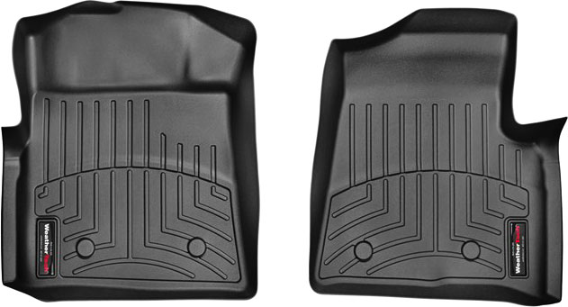 AM Front FloorLiner Black 2009-2014 Ford F 150 Fits models without 1st row under seat heating vents Does not fit models with floor mounted 4x4 shifter Fits vehicles equipped with dual floor posts SKU W24446131